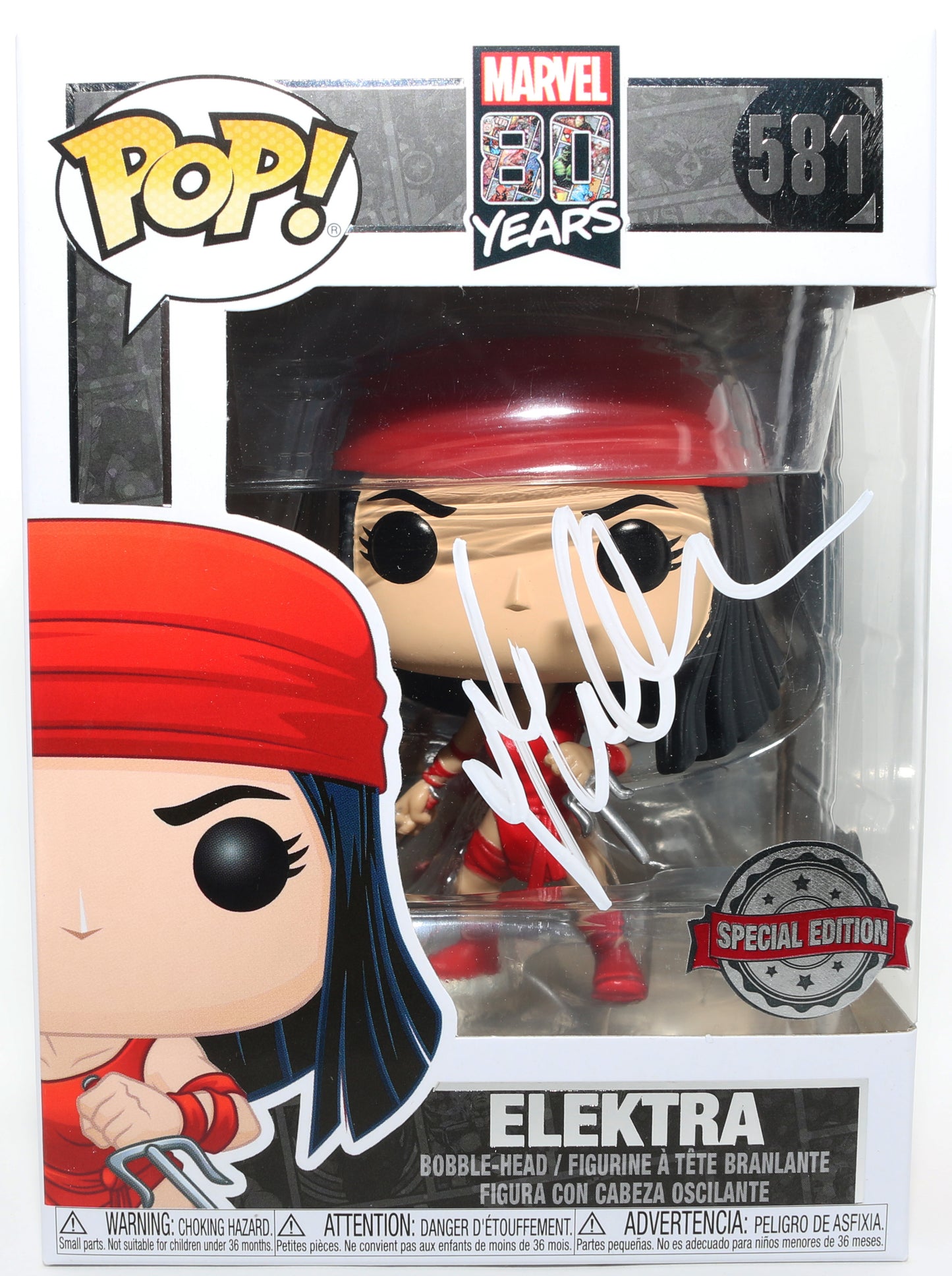 
                  
                    Jennifer Garner as Elektra Natchios in Daredevil Special Edition (Beckett) Signed Funko POP! #581
                  
                