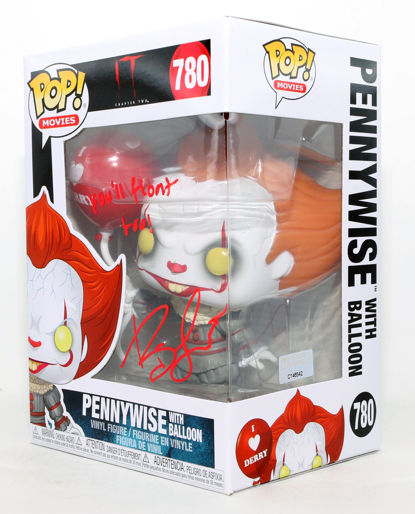 
                  
                    Bill Skarsgård as Pennywise in It Chapter Two (Celebrity Authentics) Signed Funko POP! #780 with Quote
                  
                