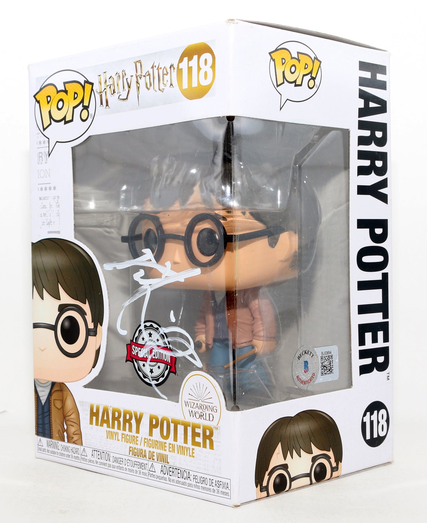 
                  
                    Daniel Radcliffe as Harry Potter in Harry Potter Special Edition (Beckett) Signed Funko POP! #118
                  
                