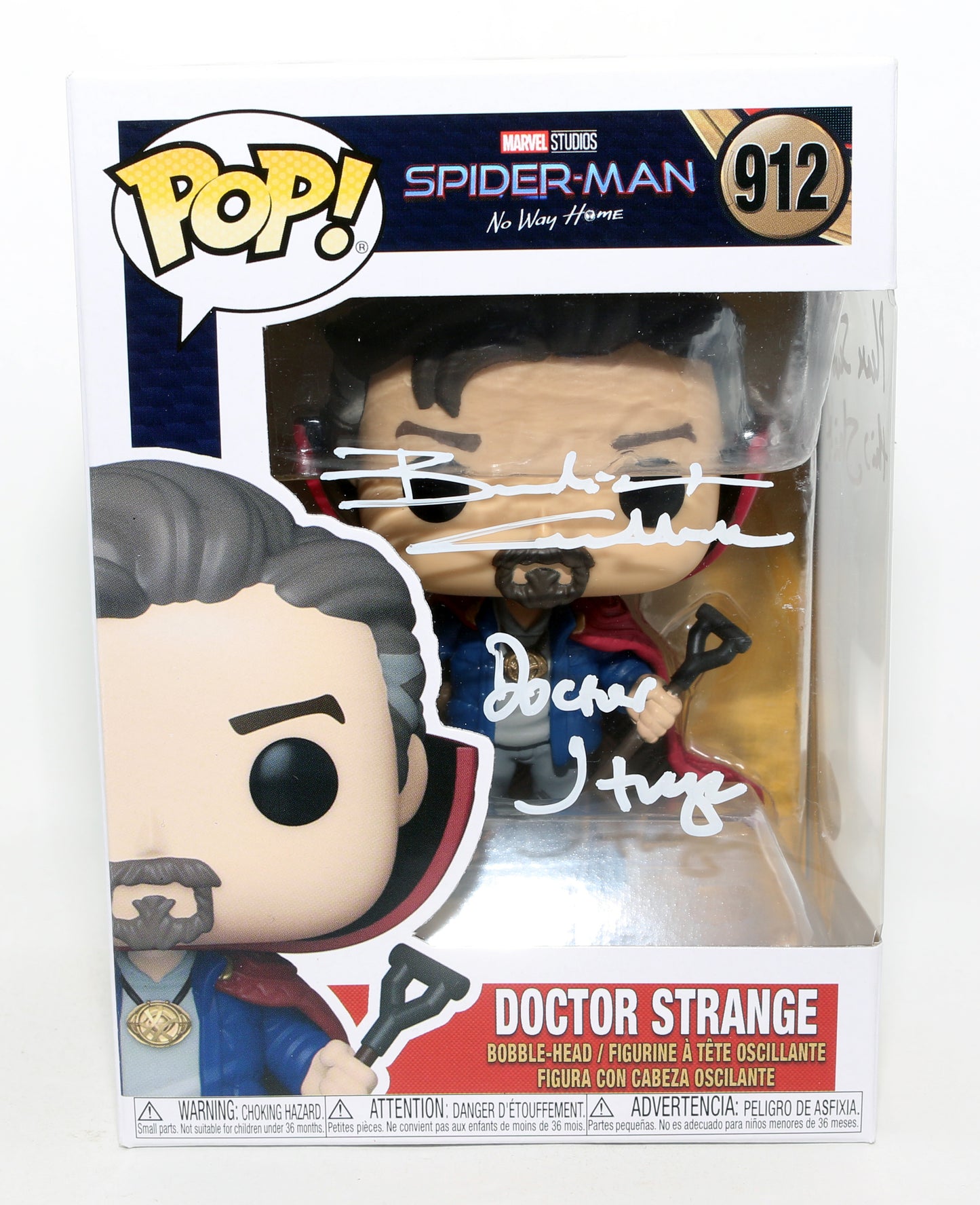 
                  
                    Benedict Cumberbatch as Doctor Strange in Spider-Man: No Way Home (JSA) Signed Funko POP! #912 with Character Name & Quote
                  
                