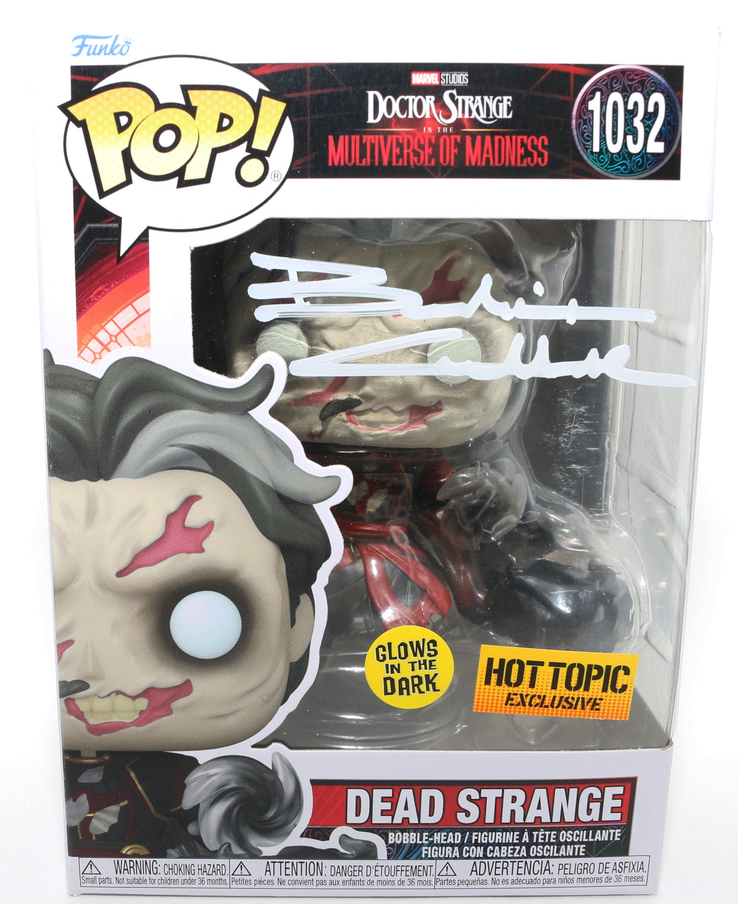 
                  
                    Benedict Cumberbatch as Dead Strange in Doctor Strange in the Multiverse of Madness GITD Hot Topic Exclusive (Beckett) Signed Funko POP! #1032
                  
                