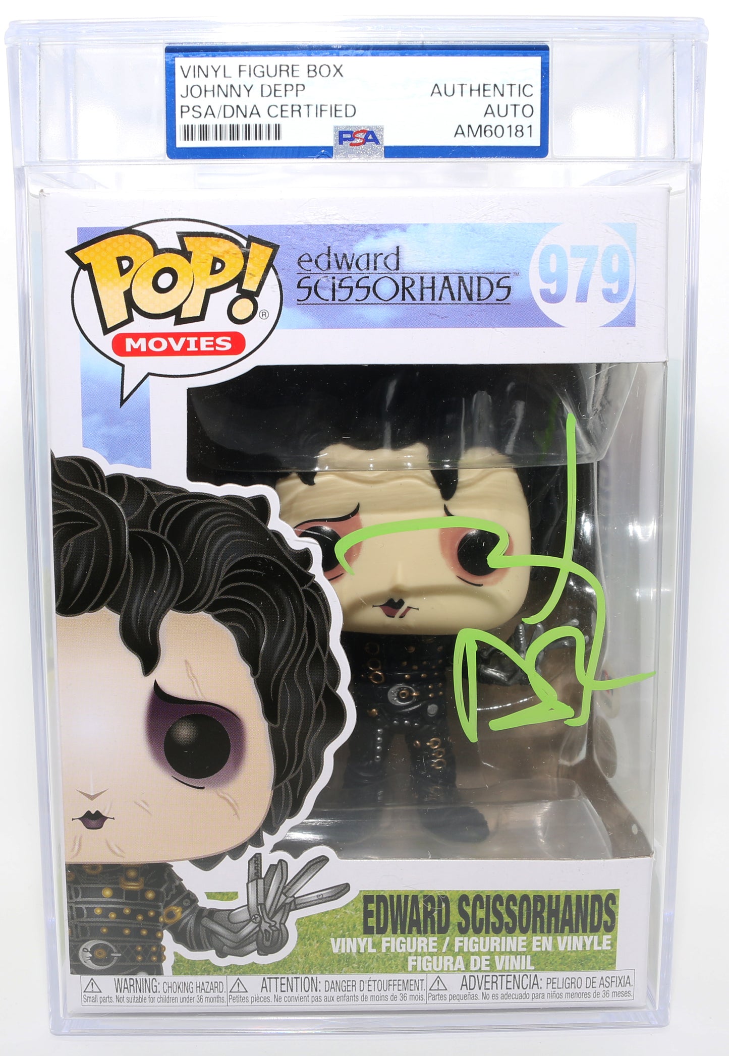 
                  
                    Johnny Depp as Edward Scissorhands in Tim Burton's Edward Scissorhands (JSA / PSA Encapsulated) Signed Funko POP! #979
                  
                
