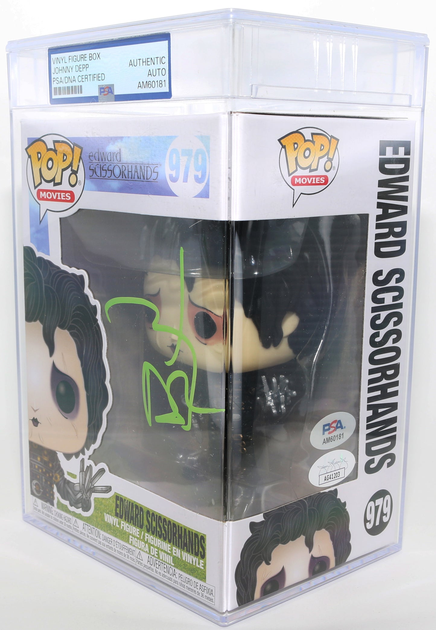 
                  
                    Johnny Depp as Edward Scissorhands in Tim Burton's Edward Scissorhands (JSA / PSA Encapsulated) Signed Funko POP! #979
                  
                