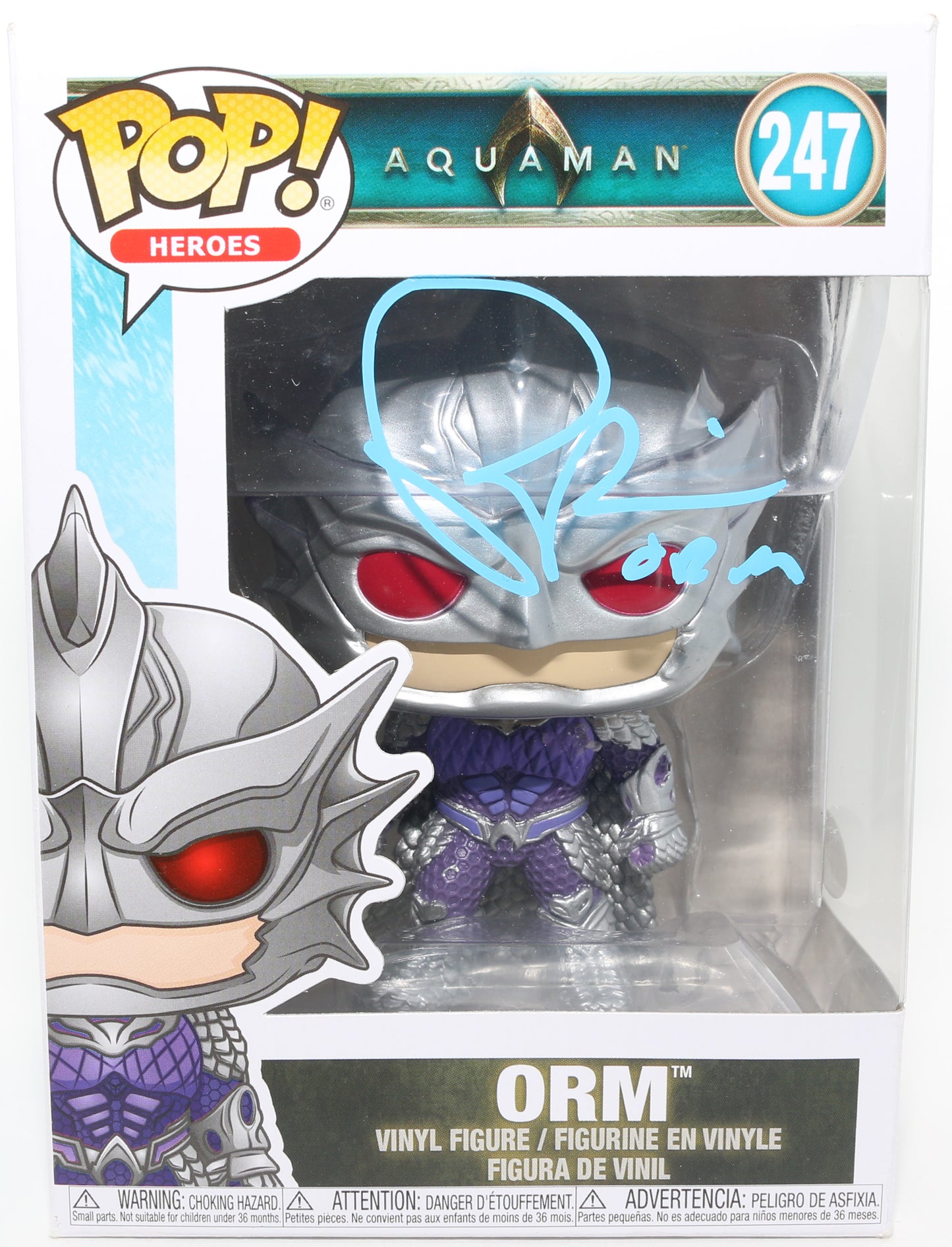
                  
                    Patrick Wilson as Orm in Aquaman (JSA) Signed Funko POP! #247 with Character Name
                  
                