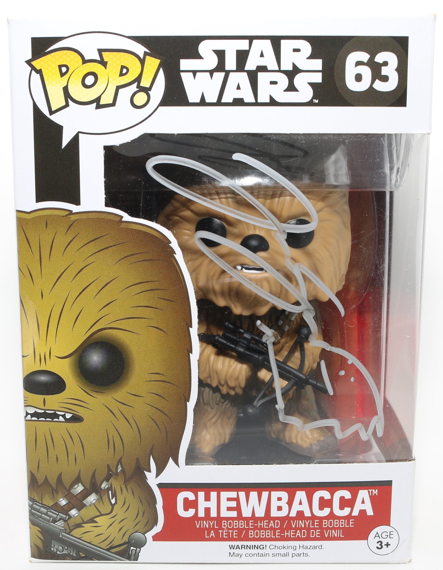 
                  
                    Joonas Suotamo as Chewbacca in Star Wars: The Force Awakens Signed Funko POP! #63 with Remark
                  
                