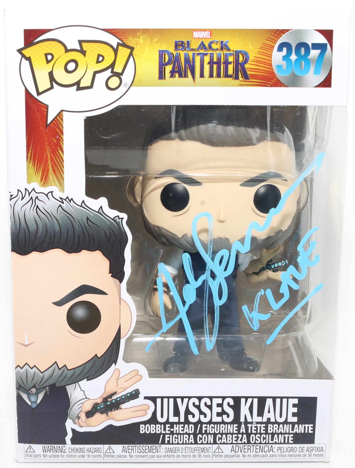 
                  
                    Andy Serkis as Ulysses Klaue in Black Panther (JSA) Signed Funko POP! #387 with Character Name
                  
                