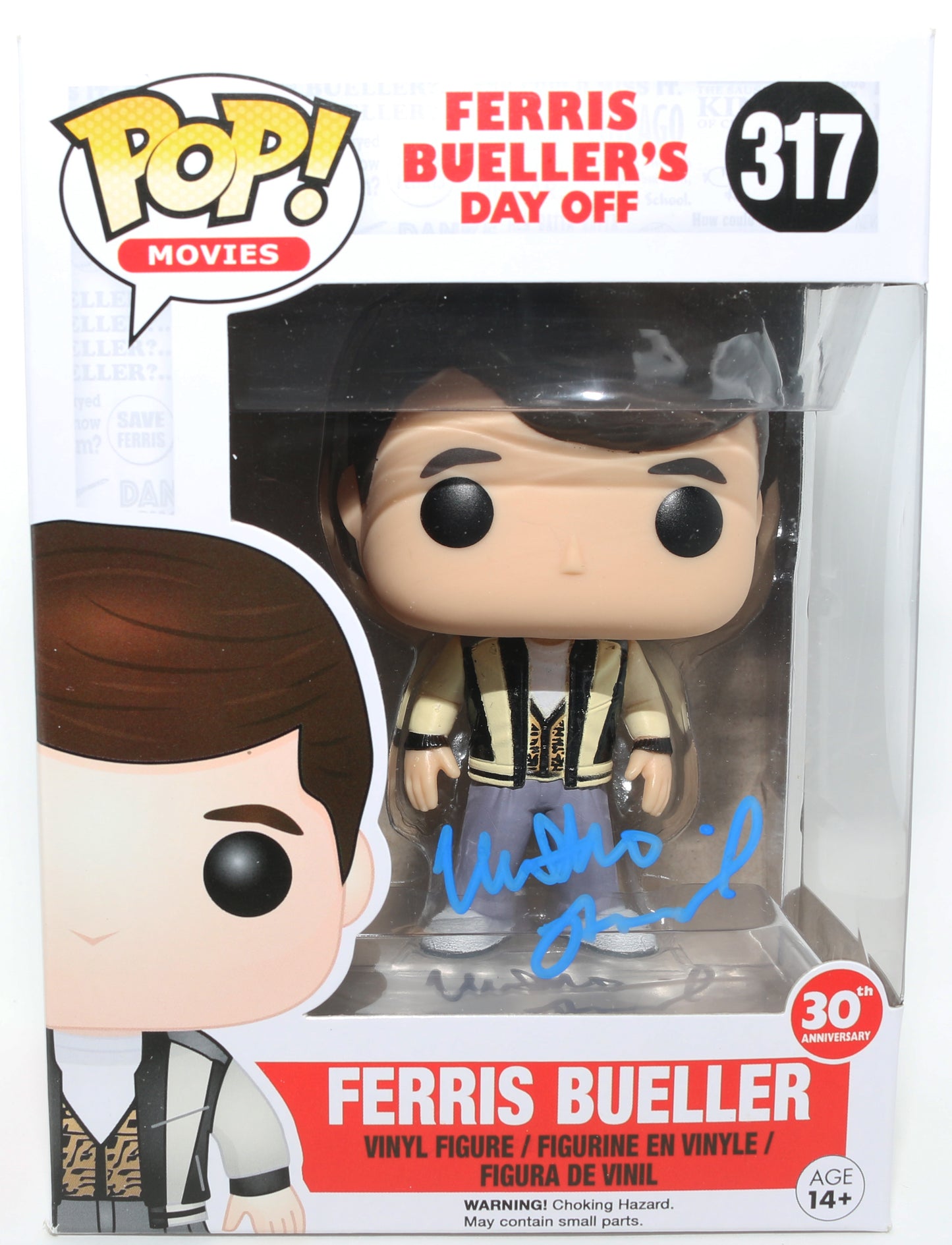 
                  
                    Matthew Broderick as Ferris Bueller in Ferris Bueller's Day Off Signed Funko POP! #317
                  
                