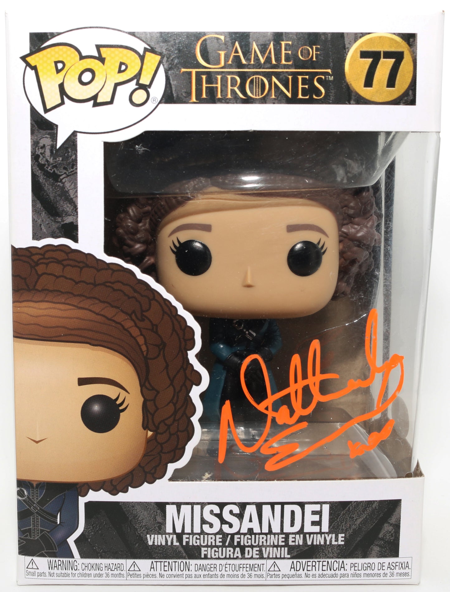 
                  
                    Nathalie Emmanuel as Missandei in Game of Thrones (JSA) Signed Funko POP! #77
                  
                