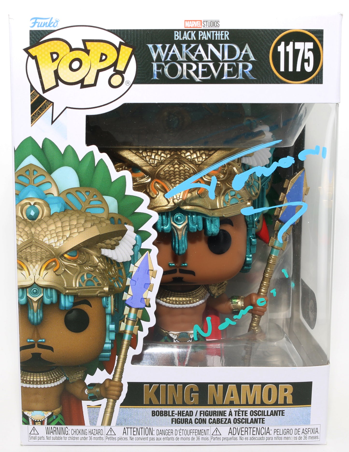 
                  
                    Tenoch Huerta as King Namor in Black Panther: Wakanda Forever (SWAU) Signed Funko POP! #1175 with Character Name
                  
                