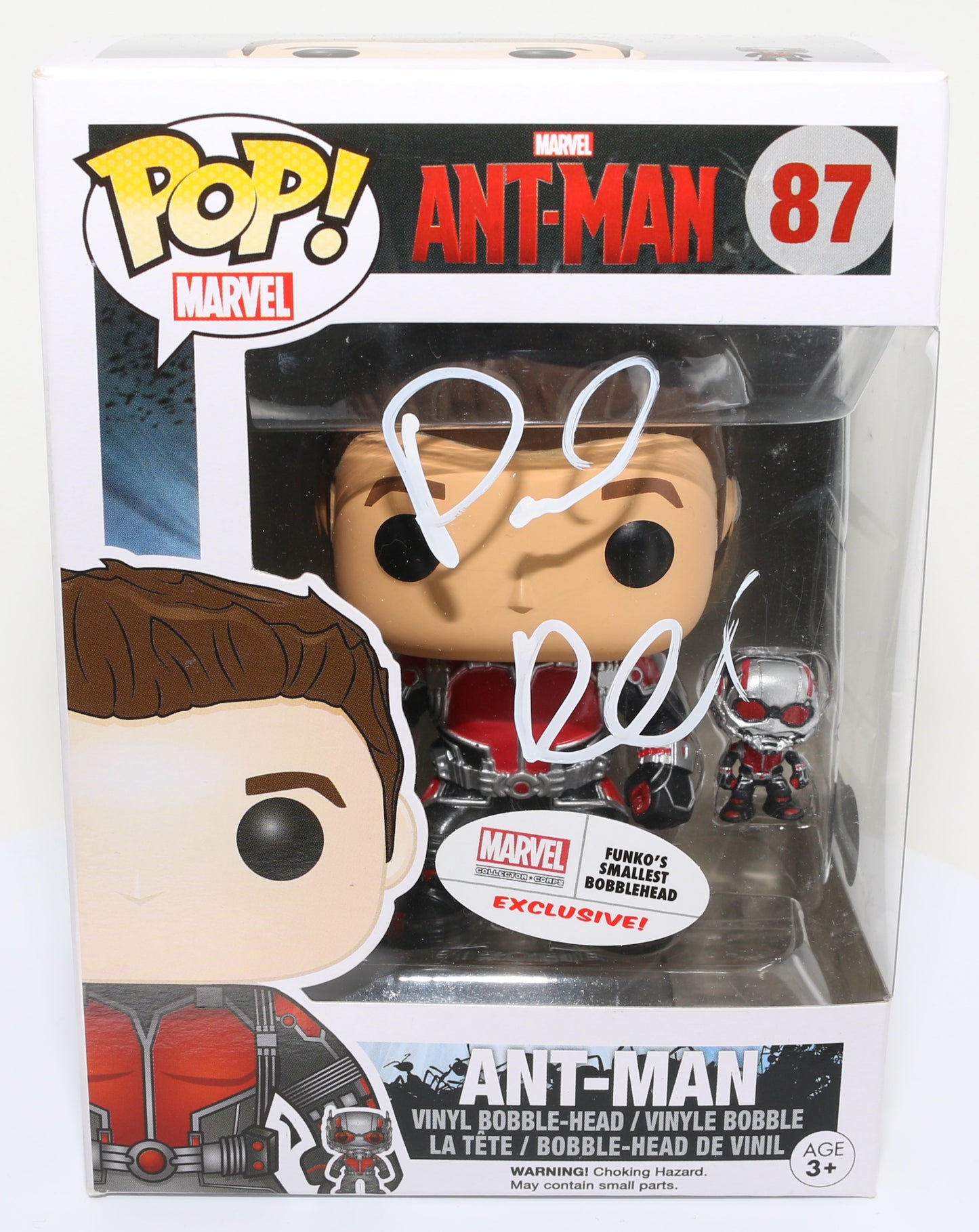 
                  
                    Paul Rudd as Ant-Man in Ant-Man Marvel Exclusive (Beckett) Signed Funko POP! #87
                  
                