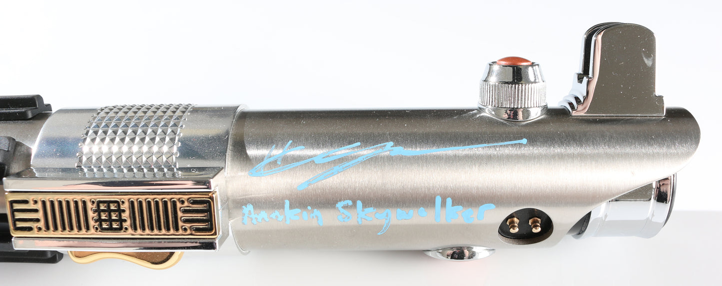 
                  
                    Anakin Skywalker from Star Wars Galaxy's Edge Prop Replica Lightsaber Signed by Hayden Christensen with Character Name
                  
                