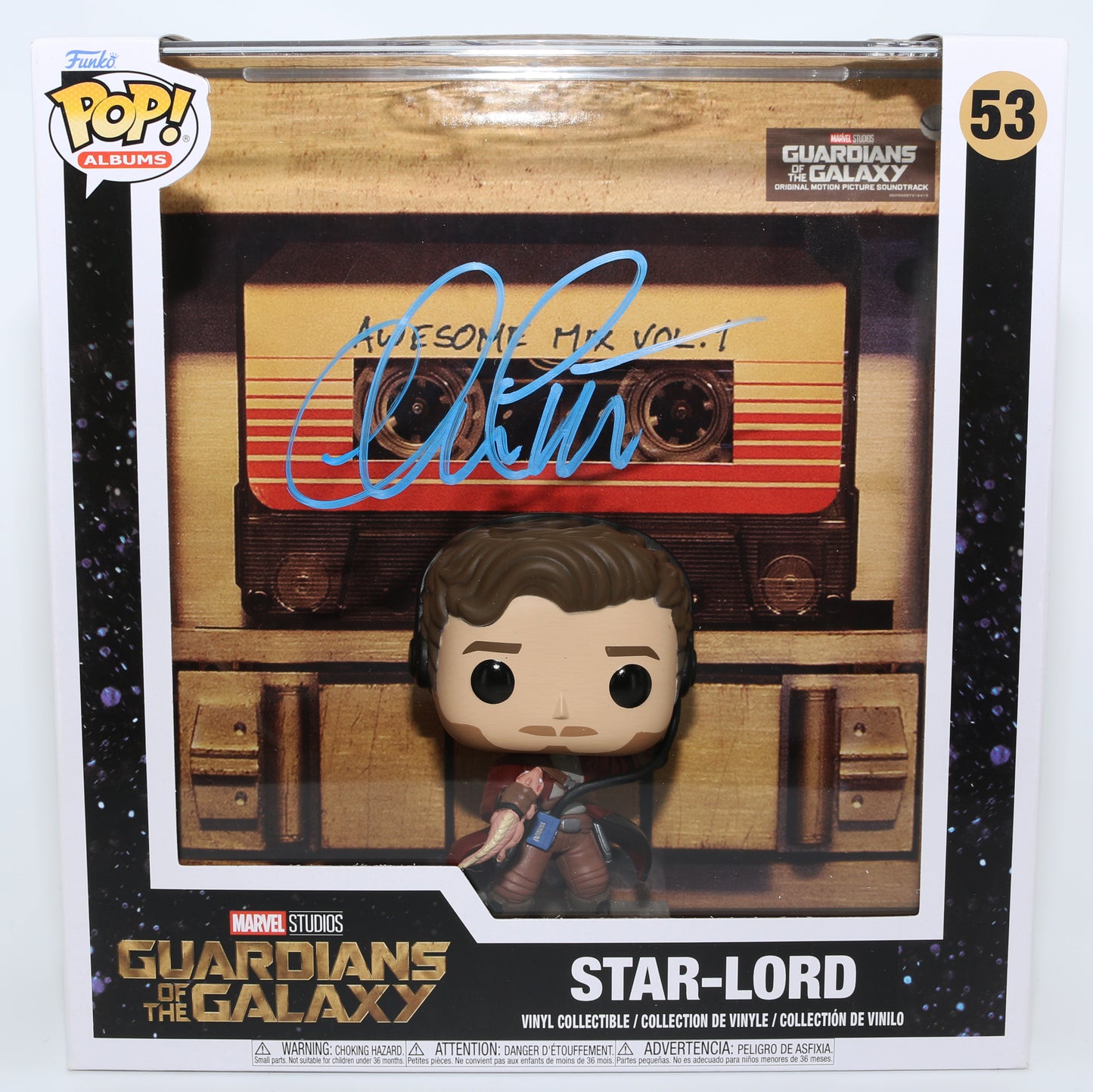 
                  
                    Chris Pratt as Star-Lord in Guardians of the Galaxy Album Cover Signed Funko POP! #53
                  
                