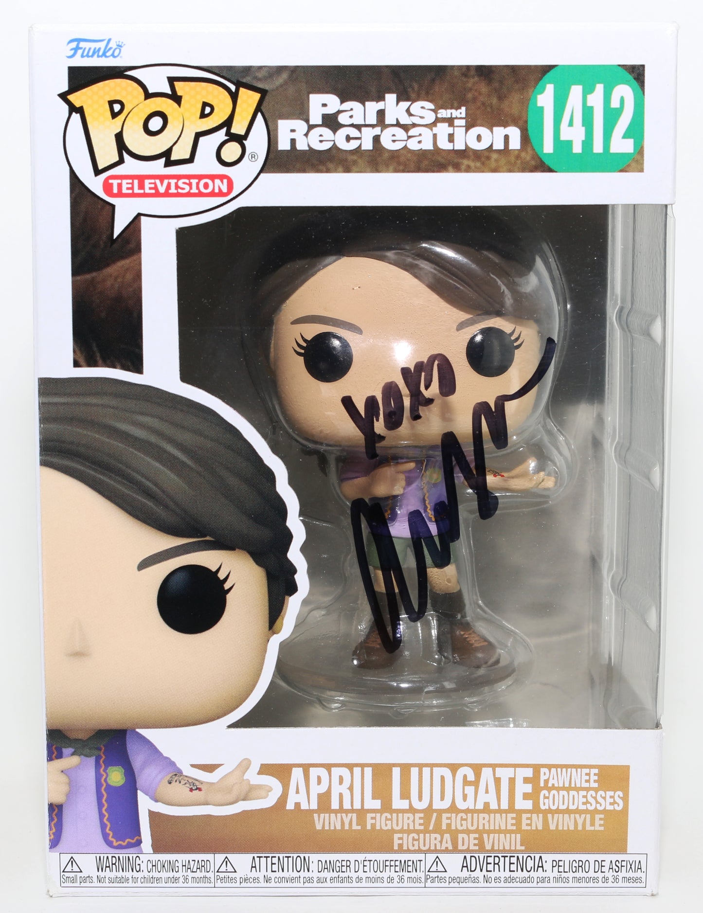 
                  
                    Aubrey Plaza as April Ludgate in Parks & Recreation Signed Funko POP! #1412
                  
                
