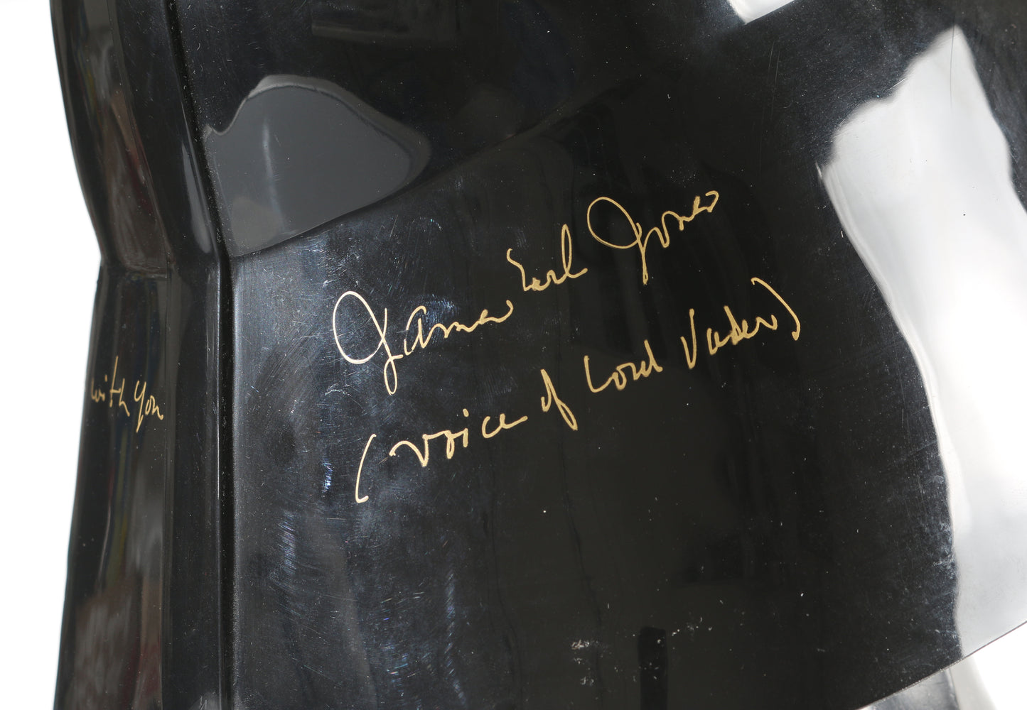 
                  
                    Darth Vader from Star Wars Full Size Prop Replica Helmet (Beckett) Signed by James Earl Jones with Rare 'Voice of Lord Vader' Character Name & MTFBWY Quote
                  
                