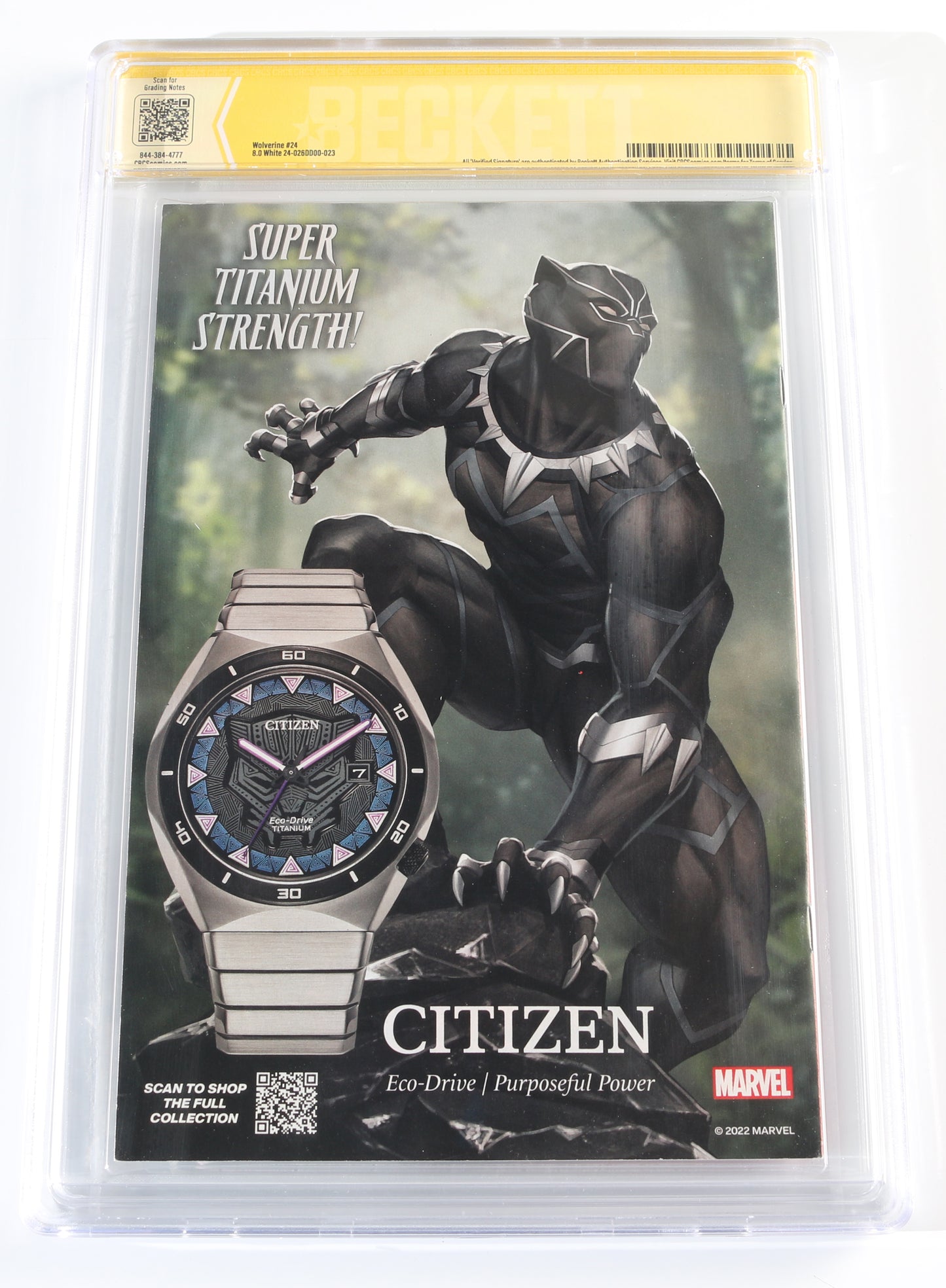 
                  
                    Wolverine #24 - Signed by Hugh Jackman as Wolverine from The X-Men (CBCS Witness 8.0) 2022
                  
                