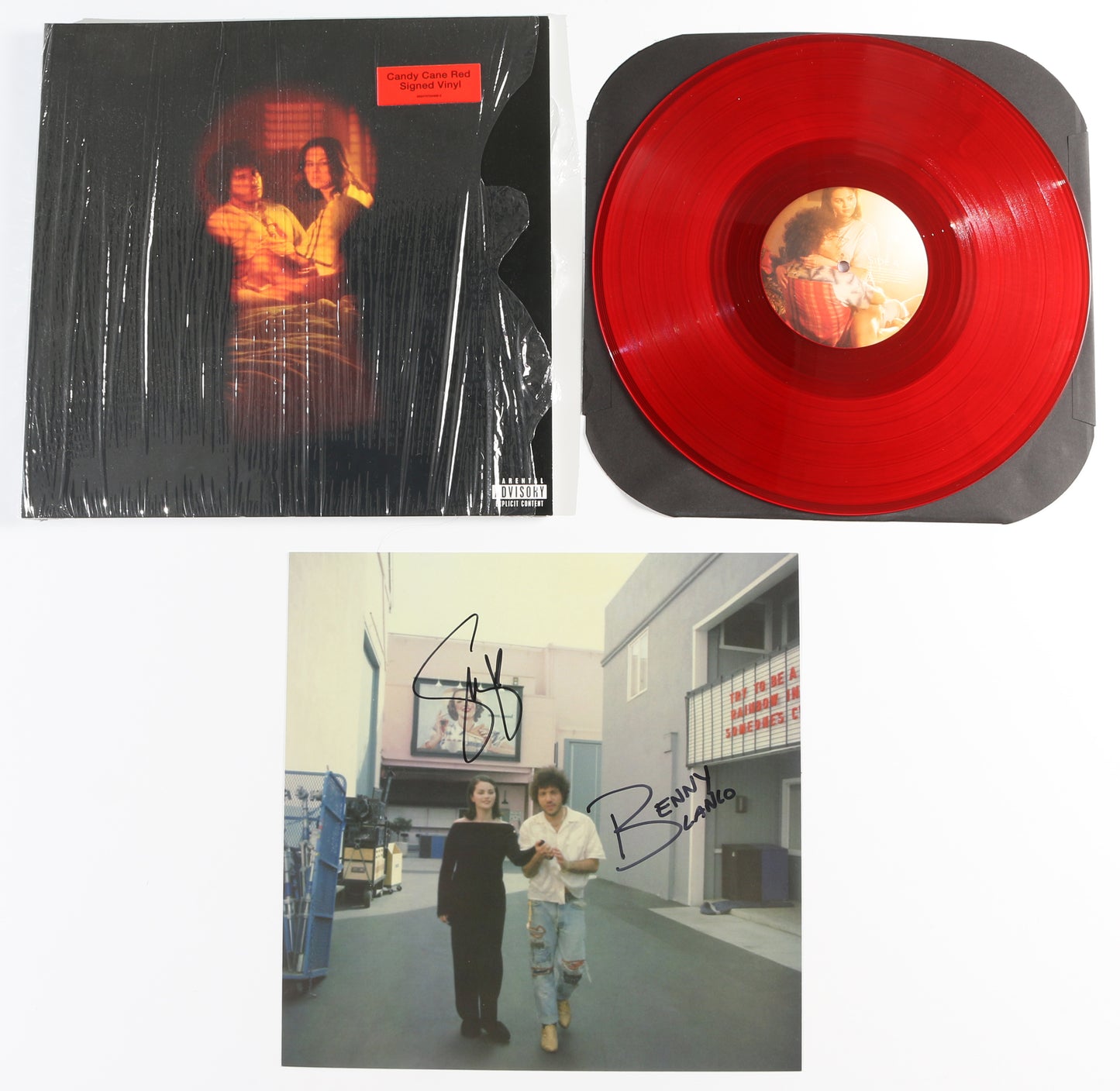 
                  
                    I Said I Love You First Candy Cane Red Edition 12" Vinyl Record Insert Signed by Selena Gomez & Benny Blanco
                  
                
