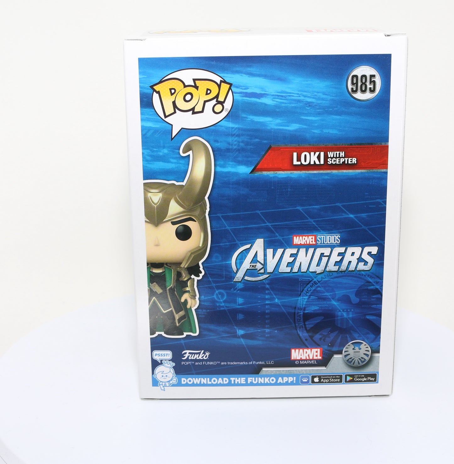 
                  
                    Tom Hiddleston as Loki with Scepter in Avengers EE Glow in the Dark Exclusive (SWAU) Signed Funko POP! #985
                  
                