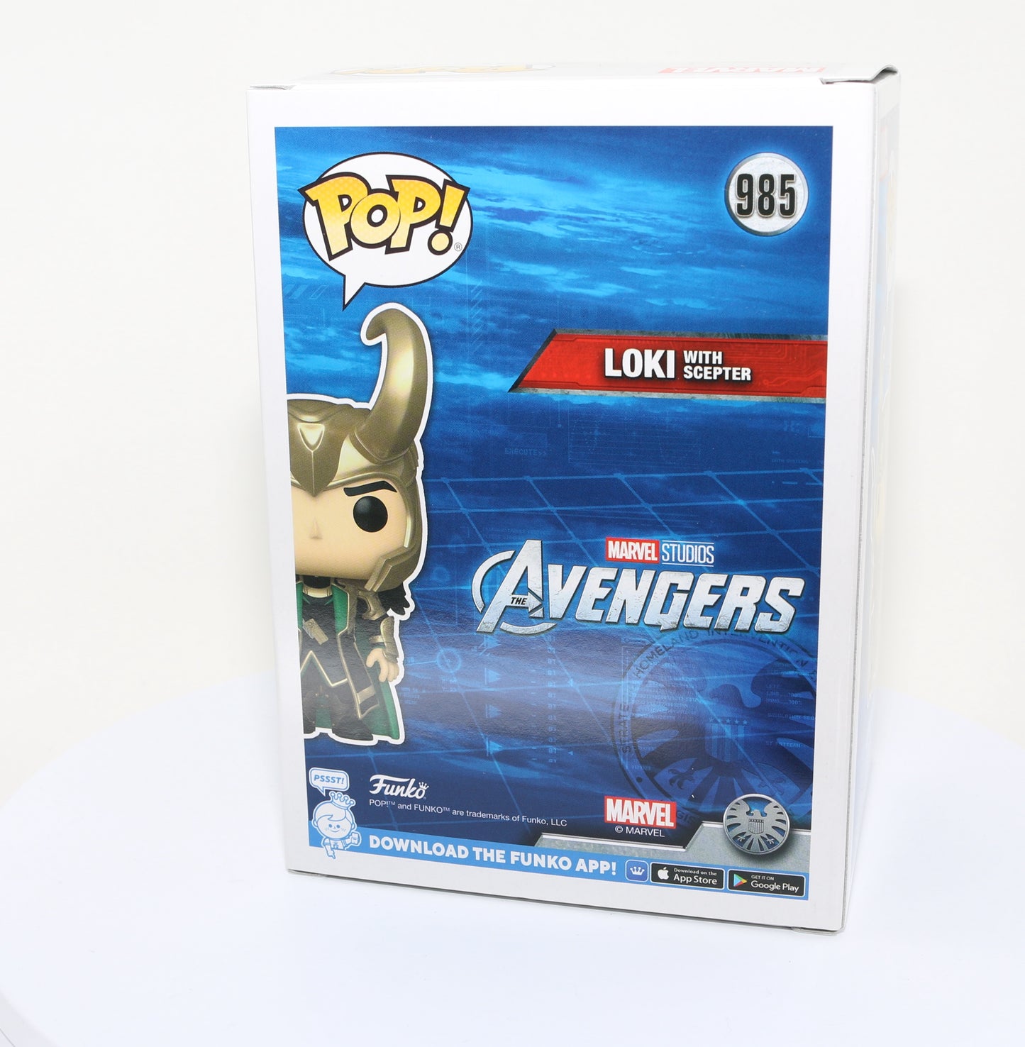 
                  
                    Tom Hiddleston as Loki with Scepter in Avengers EE Glow in the Dark Exclusive (SWAU) Signed Funko POP! #985
                  
                