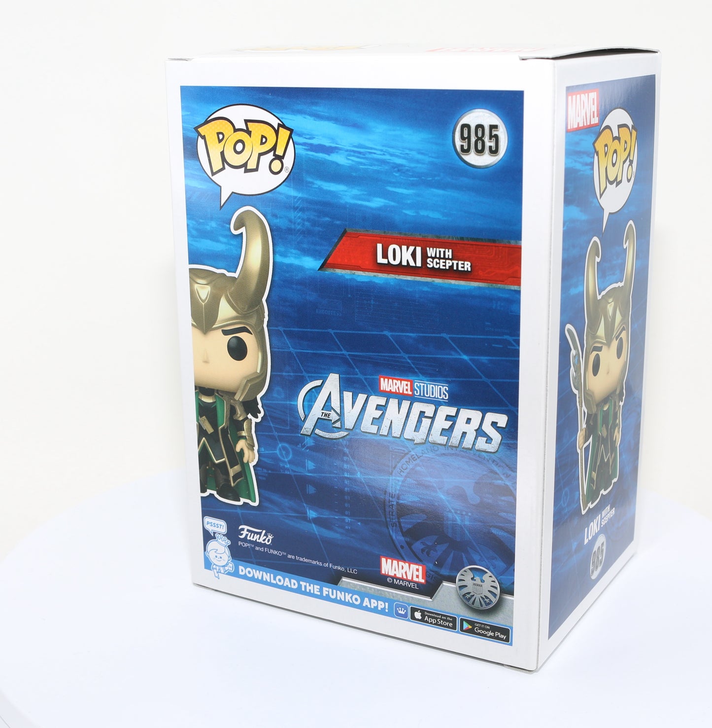 
                  
                    Tom Hiddleston as Loki with Scepter in Avengers EE Glow in the Dark Exclusive (SWAU) Signed Funko POP! #985
                  
                