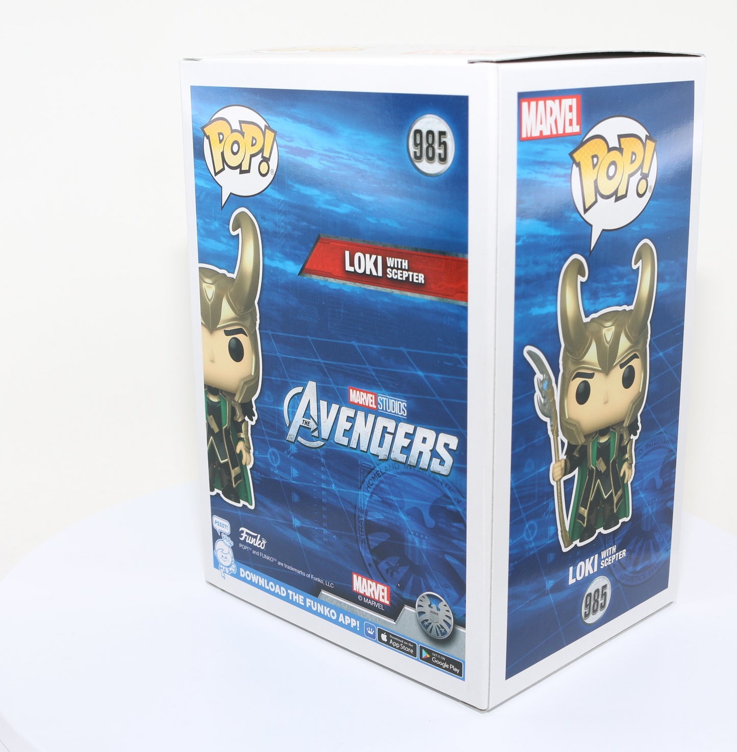 
                  
                    Tom Hiddleston as Loki with Scepter in Avengers EE Glow in the Dark Exclusive (SWAU) Signed Funko POP! #985
                  
                