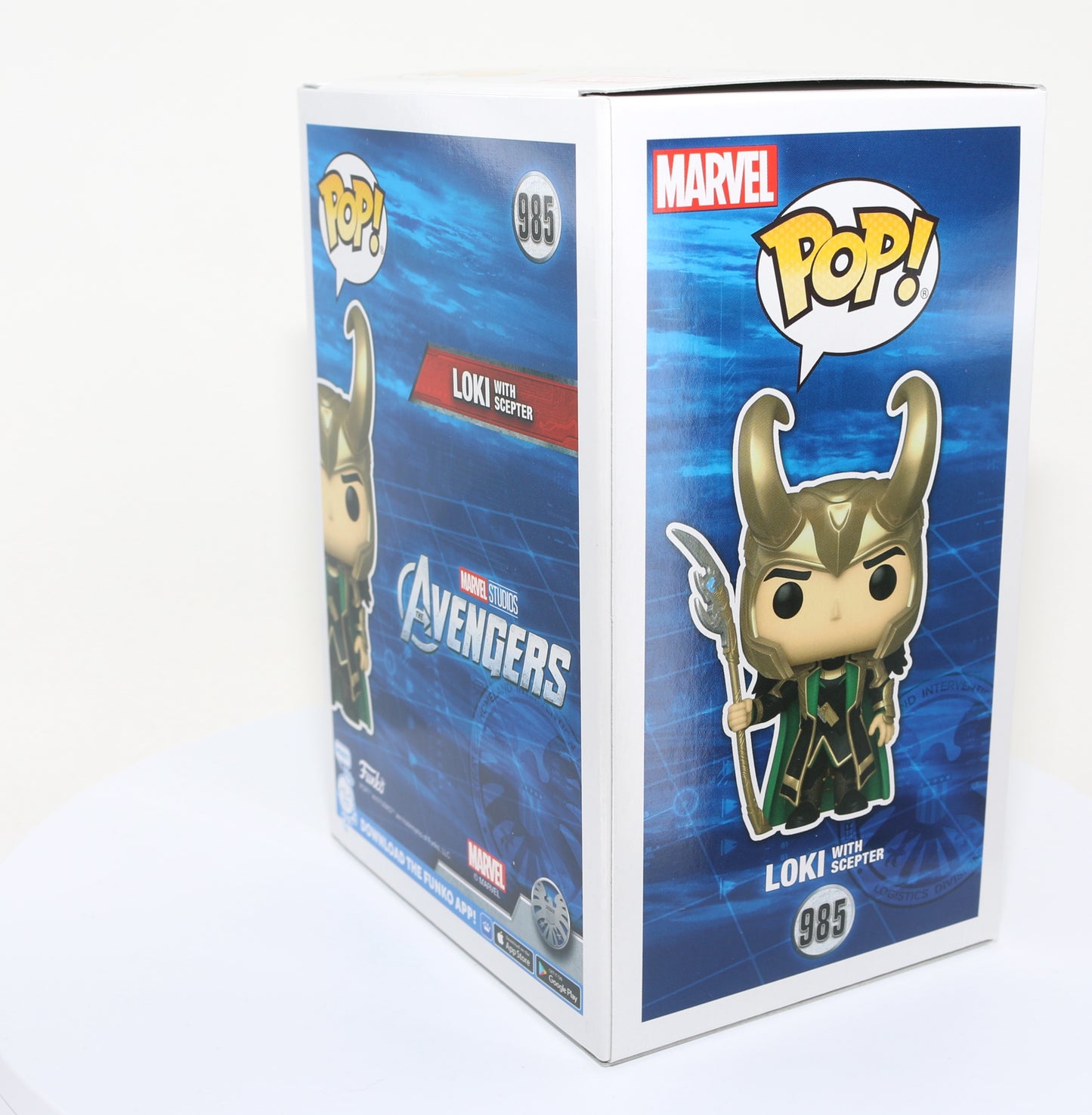 
                  
                    Tom Hiddleston as Loki with Scepter in Avengers EE Glow in the Dark Exclusive (SWAU) Signed Funko POP! #985
                  
                