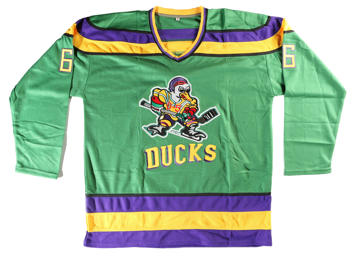 
                  
                    Coach Gordon Bombay from The Mighty Ducks (Beckett) Prop Replica Jersey Signed by Emilio Estevez with Character Name & Quote
                  
                