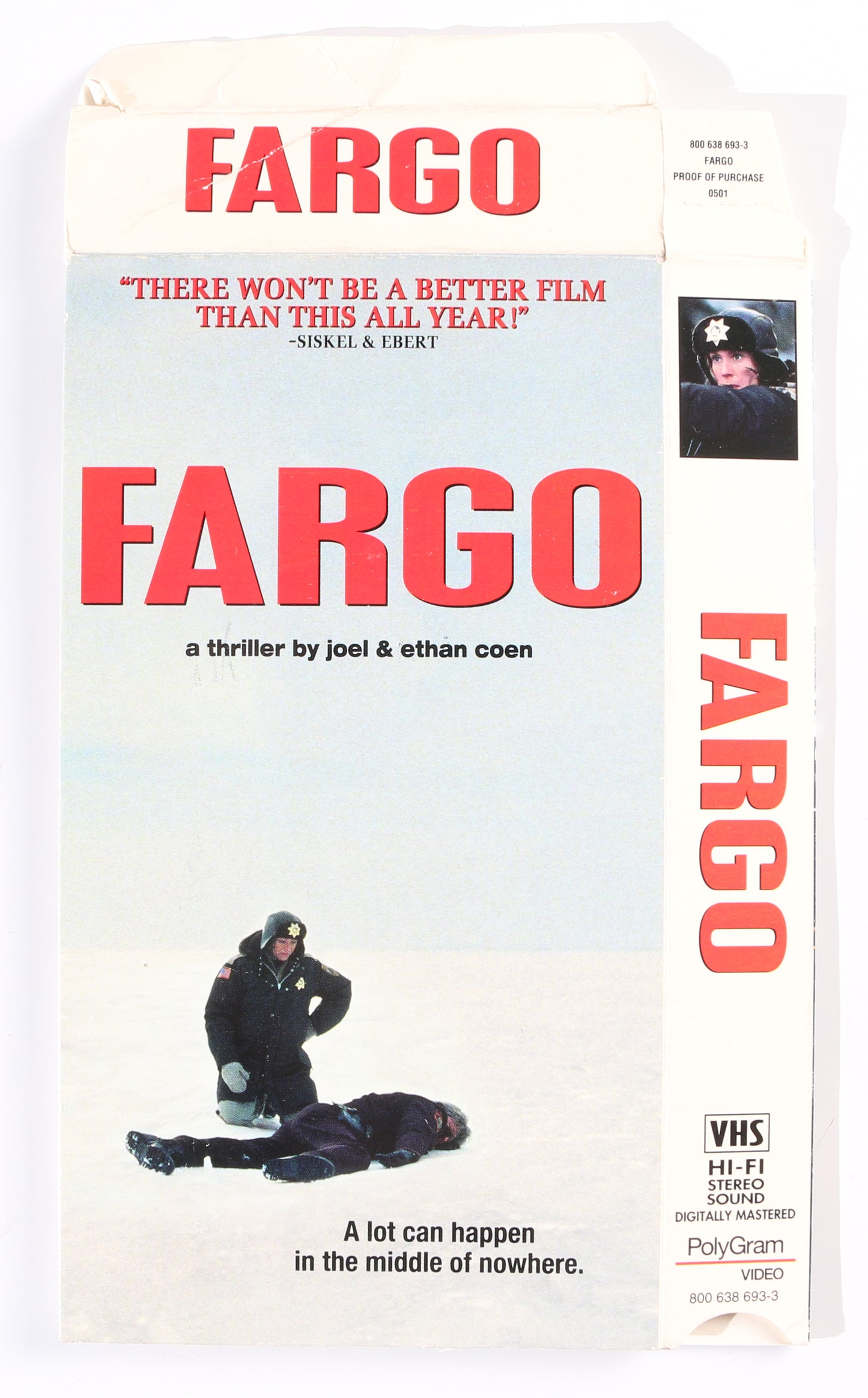 
                  
                    Fargo VHS Cover Cast Signed by Frances McDormand, William H. Macy, Steve Buscemi, & Director: Ethan Coen
                  
                