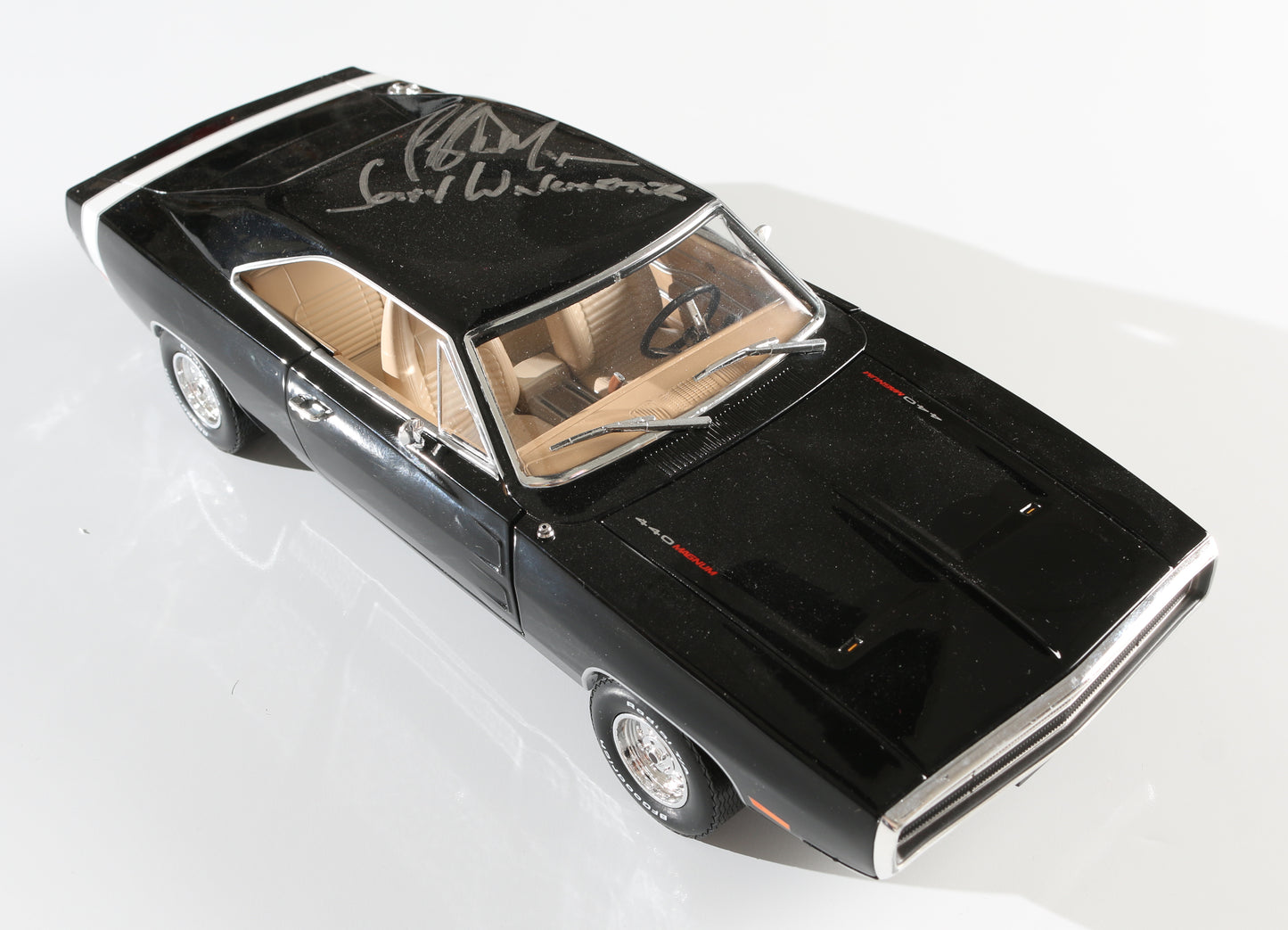 
                  
                    Jeffrey Dean Morgan as John Winchester in Supernatural Signed Greenlight Artisan 1:18 Scale Model 1967 Chevrolet Impala Sport Sedan with Character Name
                  
                