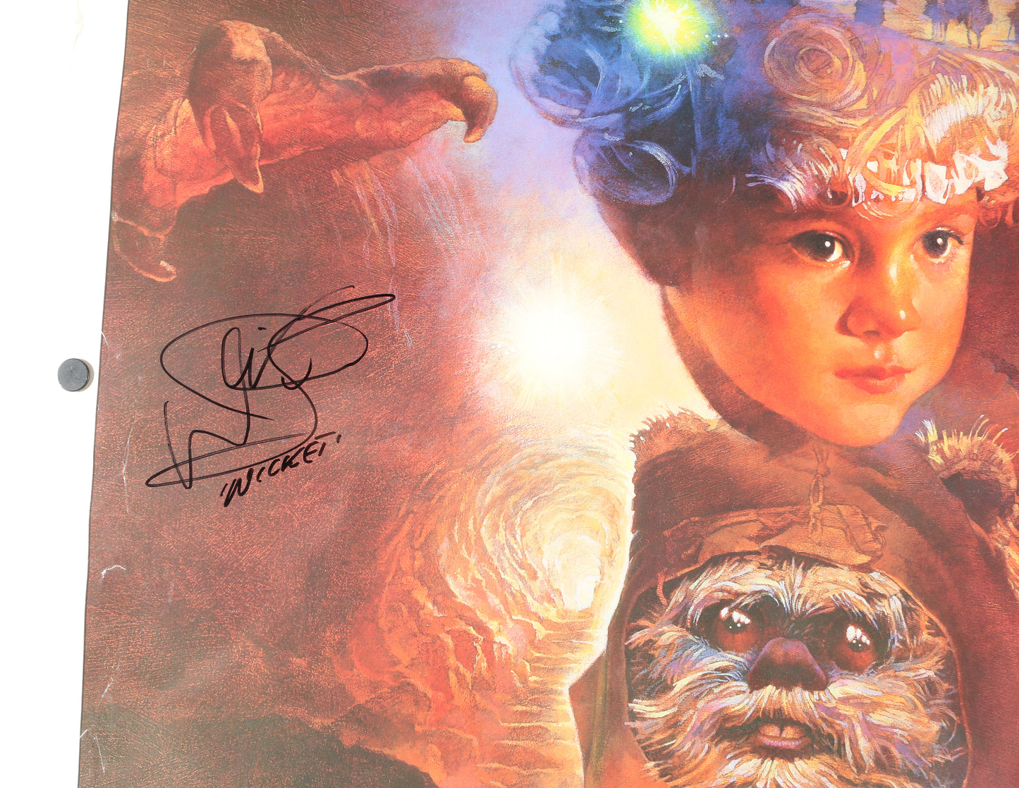 
                  
                    Eric Walker as Mace Towani & Warwick Davis as Wicket in Star Wars Caravan of Courage: An Ewok Adventure Signed 27x41 Poster with Character Names
                  
                