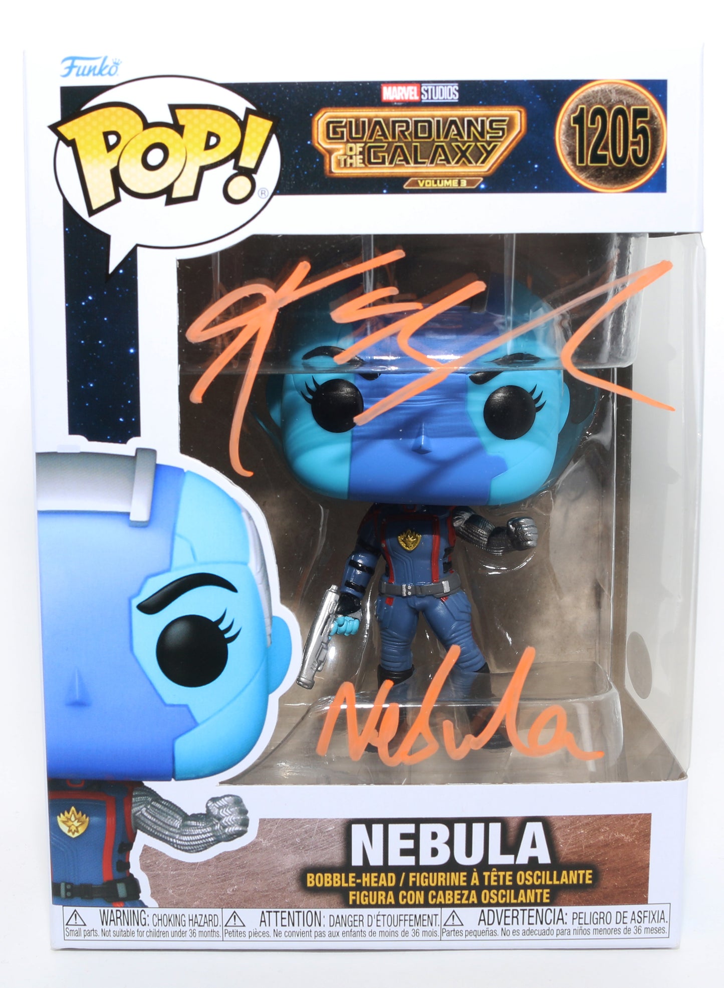 
                  
                    Karen Gillan as Nebula in Guardians of the Galaxy Vol. 3 (JSA) Signed Funko POP! #1205 with Character Name
                  
                