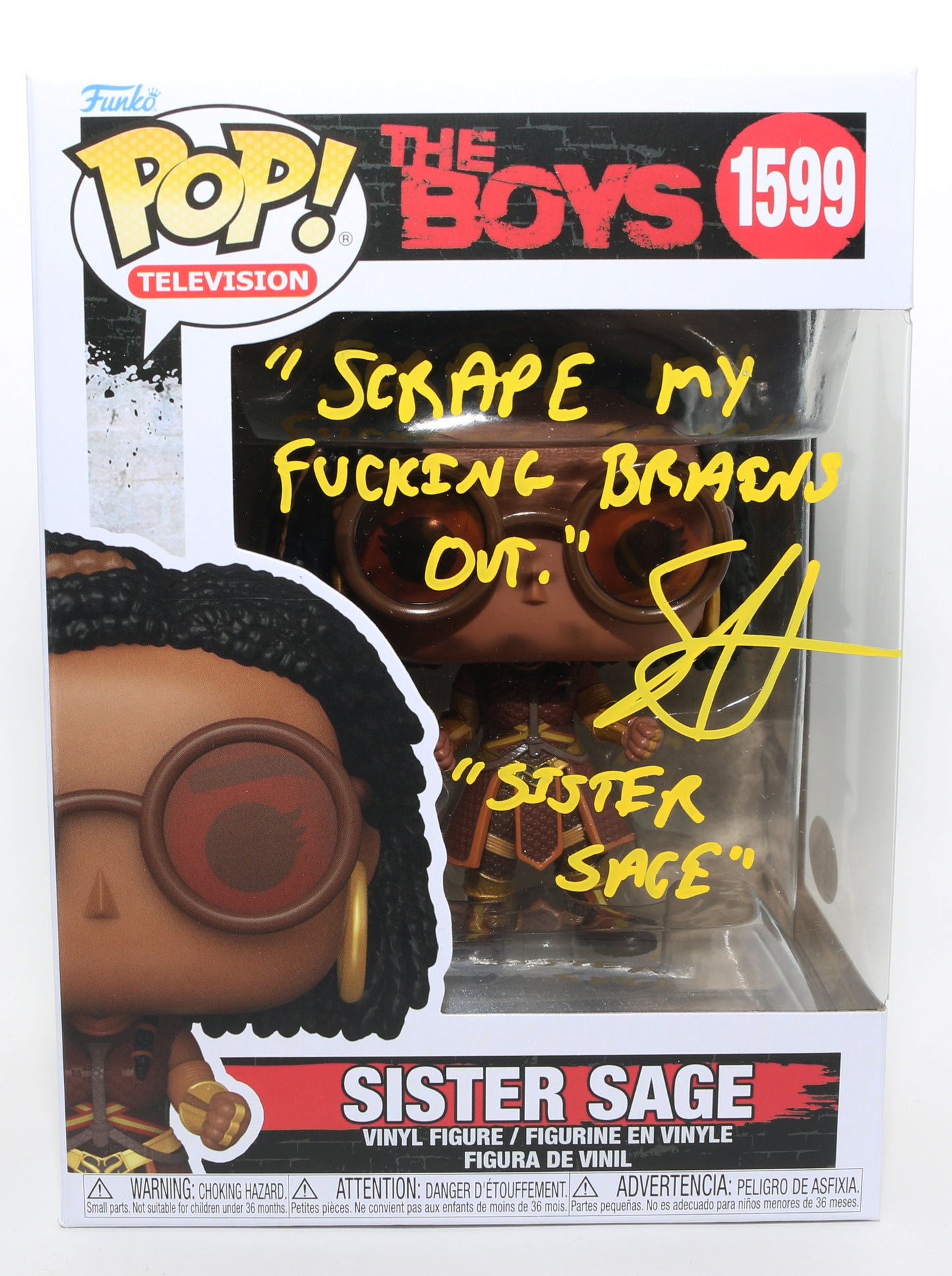 
                  
                    Susan Heyward as Sister Sage in The Boys (JSA) Signed Funko POP! #1599 with Character Name & Quote
                  
                