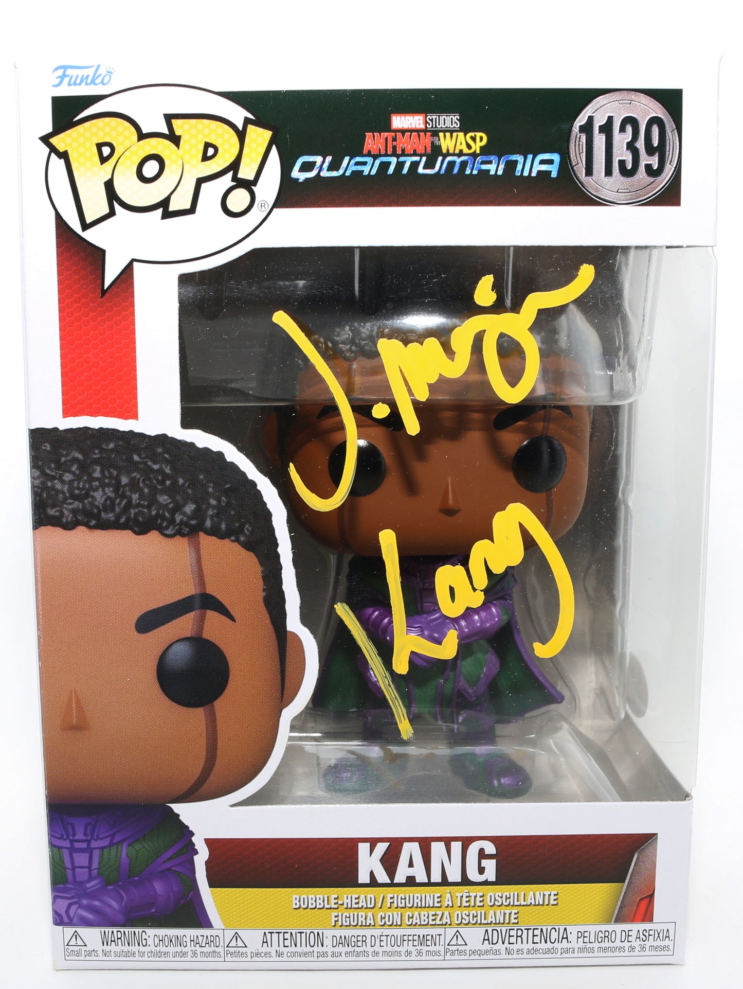 
                  
                    Jonathan Majors as Kang the Conquerer in Ant-Man & The Wasp (JSA) Signed Funko POP! #1139 with Character Name
                  
                