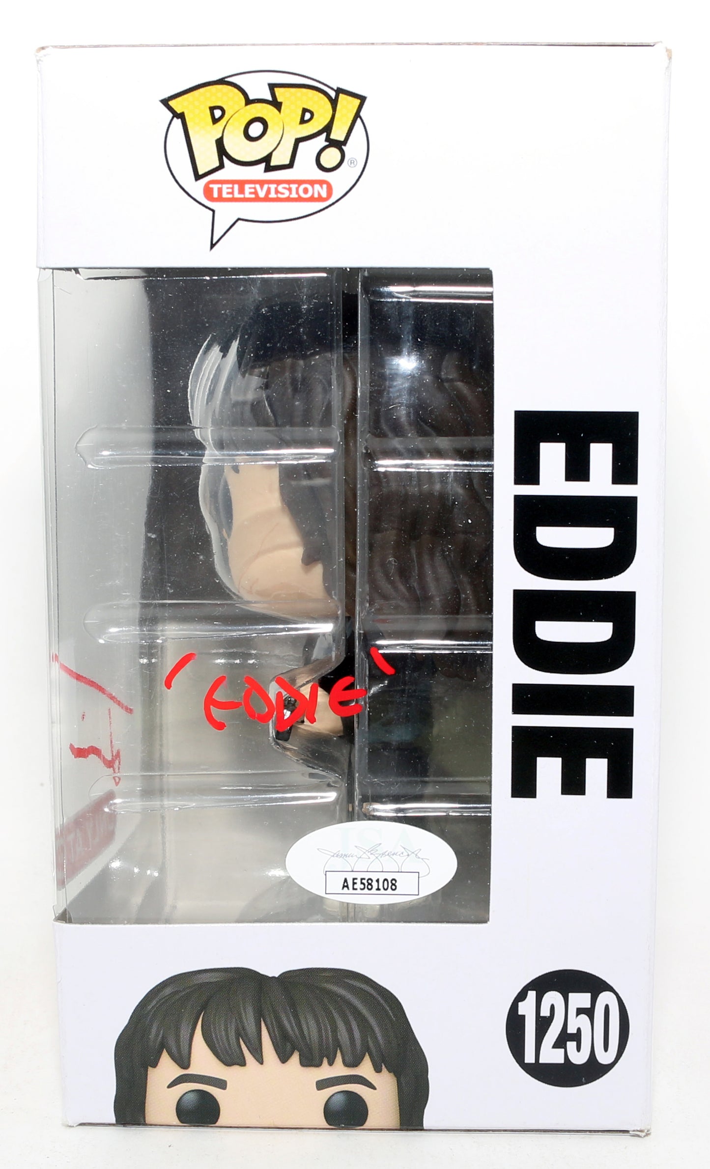 
                  
                    Joseph Quinn as Eddie Munson in Stranger Things Target Exclusive (JSA) Signed Funko POP! #1250 with Character Name
                  
                