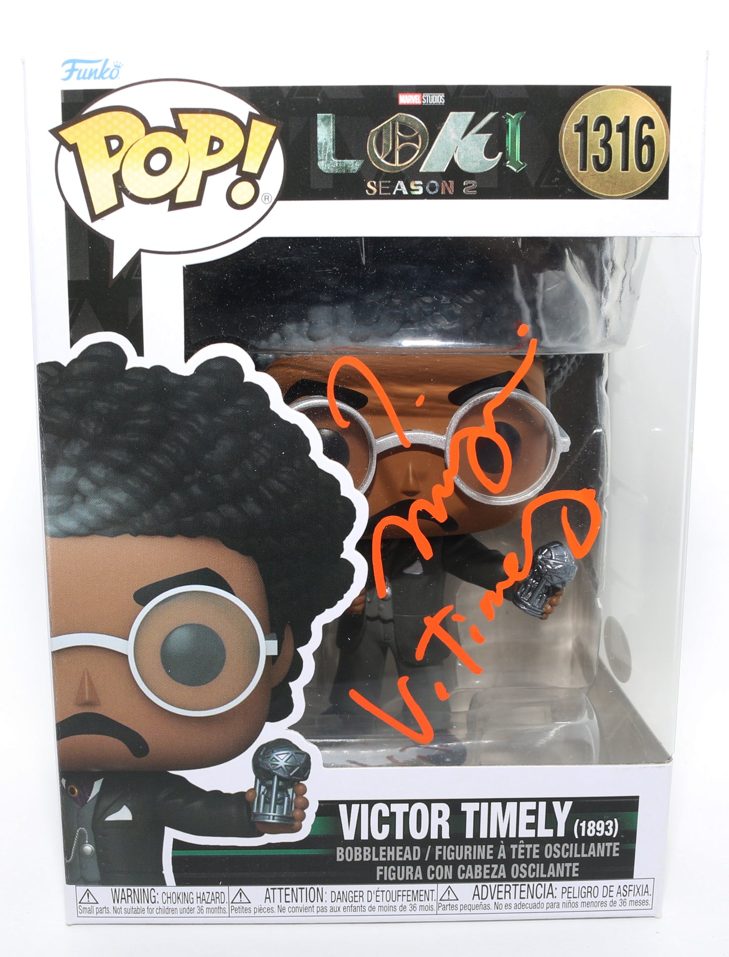 
                  
                    Jonathan Majors as Victor Timely in Loki (JSA) Signed Funko POP! #1316 with Character Name
                  
                
