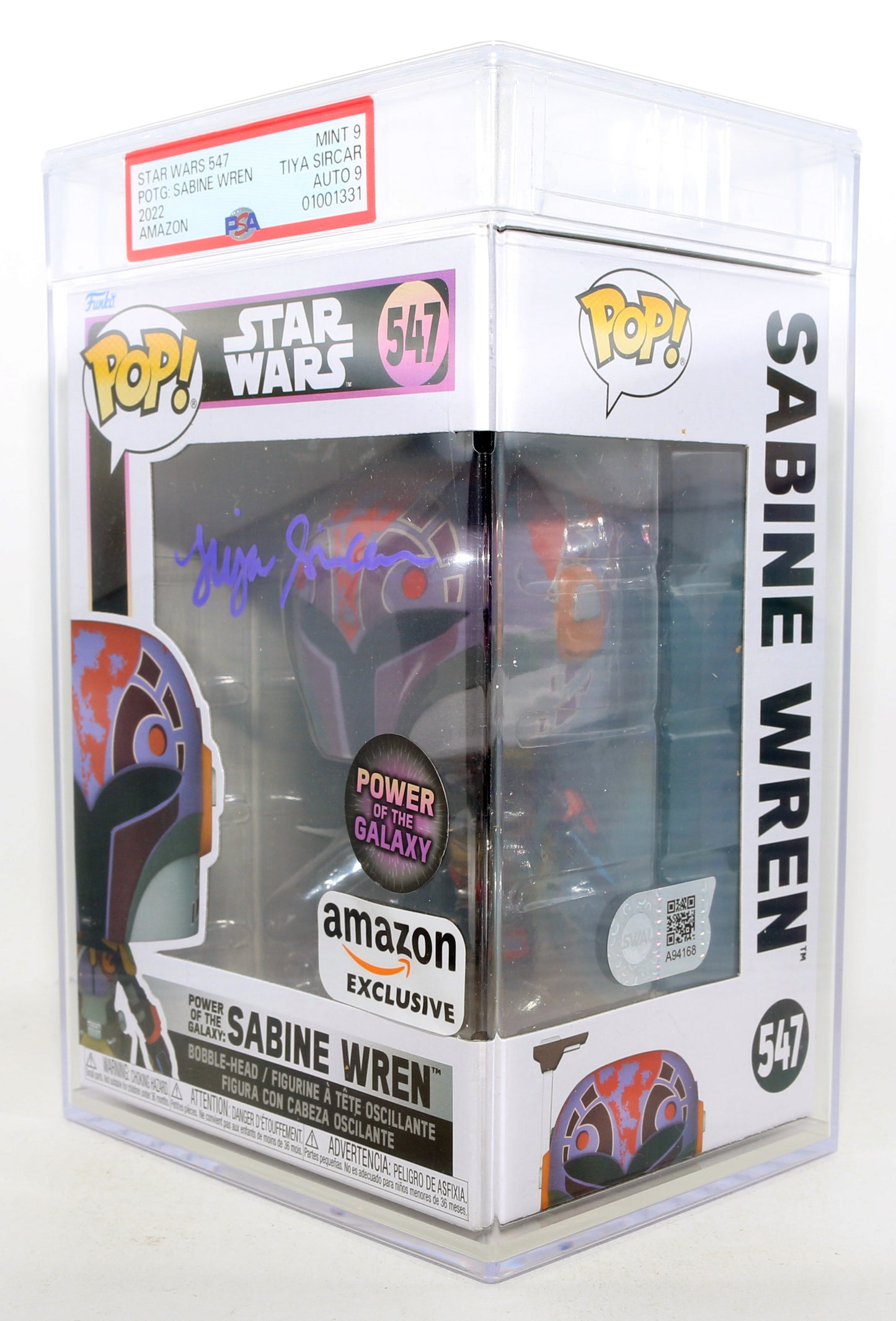 
                  
                    Tiya Sircar as Sabine Wren in Star Wars: Rebels Power of the Galaxy Amazon Exclusive (SWAU / PSA Encapsulated) Signed Funko POP! #547
                  
                