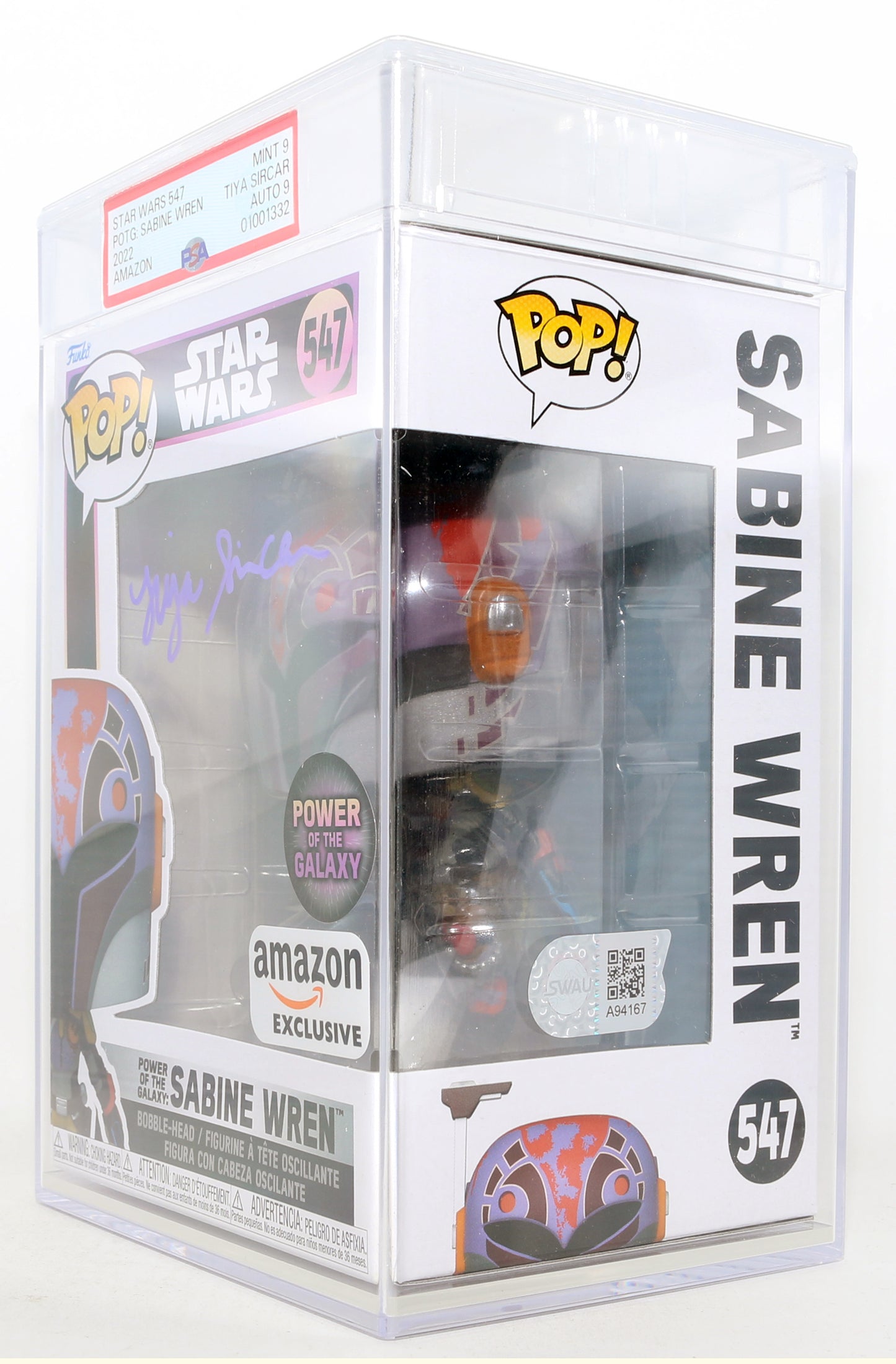 
                  
                    Tiya Sircar as Sabine Wren in Star Wars: Rebels Power of the Galaxy Amazon Exclusive (SWAU / PSA Encapsulated) Signed Funko POP! #547
                  
                