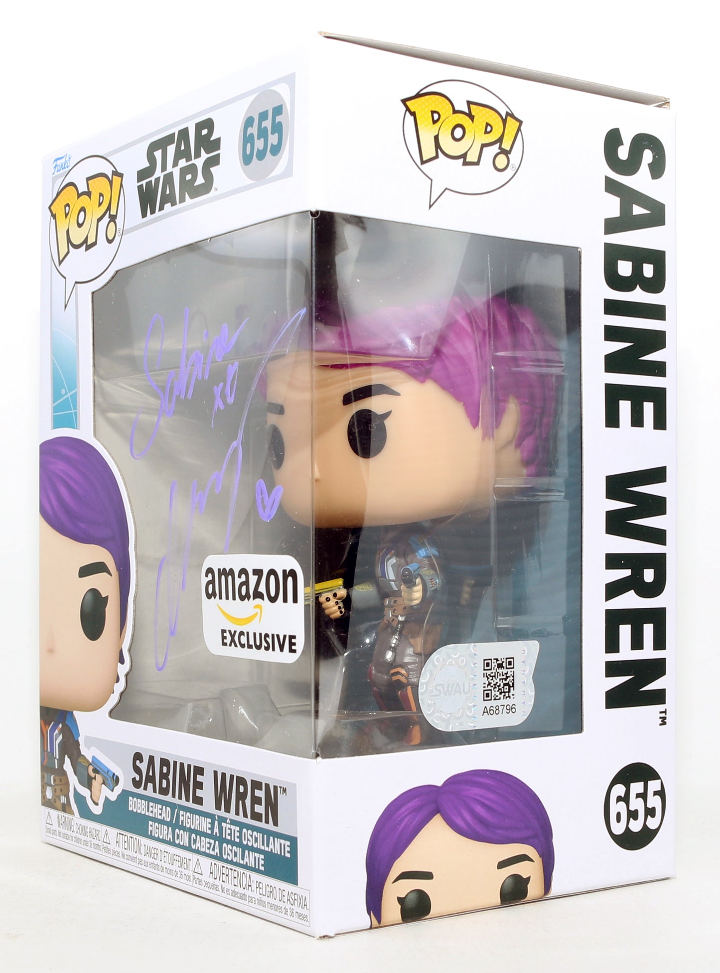 
                  
                    Natasha Liu Bordizzo as Sabine Wren in Star Wars: Ahsoka Amazon Exclusive (SWAU) Signed Funko POP! #655 with Character Name
                  
                