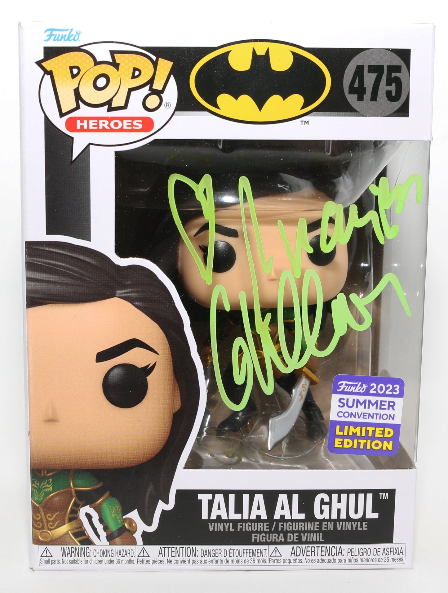 
                  
                    Marion Cotillard as Talia Al Ghul in The Dark Knight Rises 2023 Summer Convention Limited Edition (ACOA) Signed Funko POP! #475
                  
                