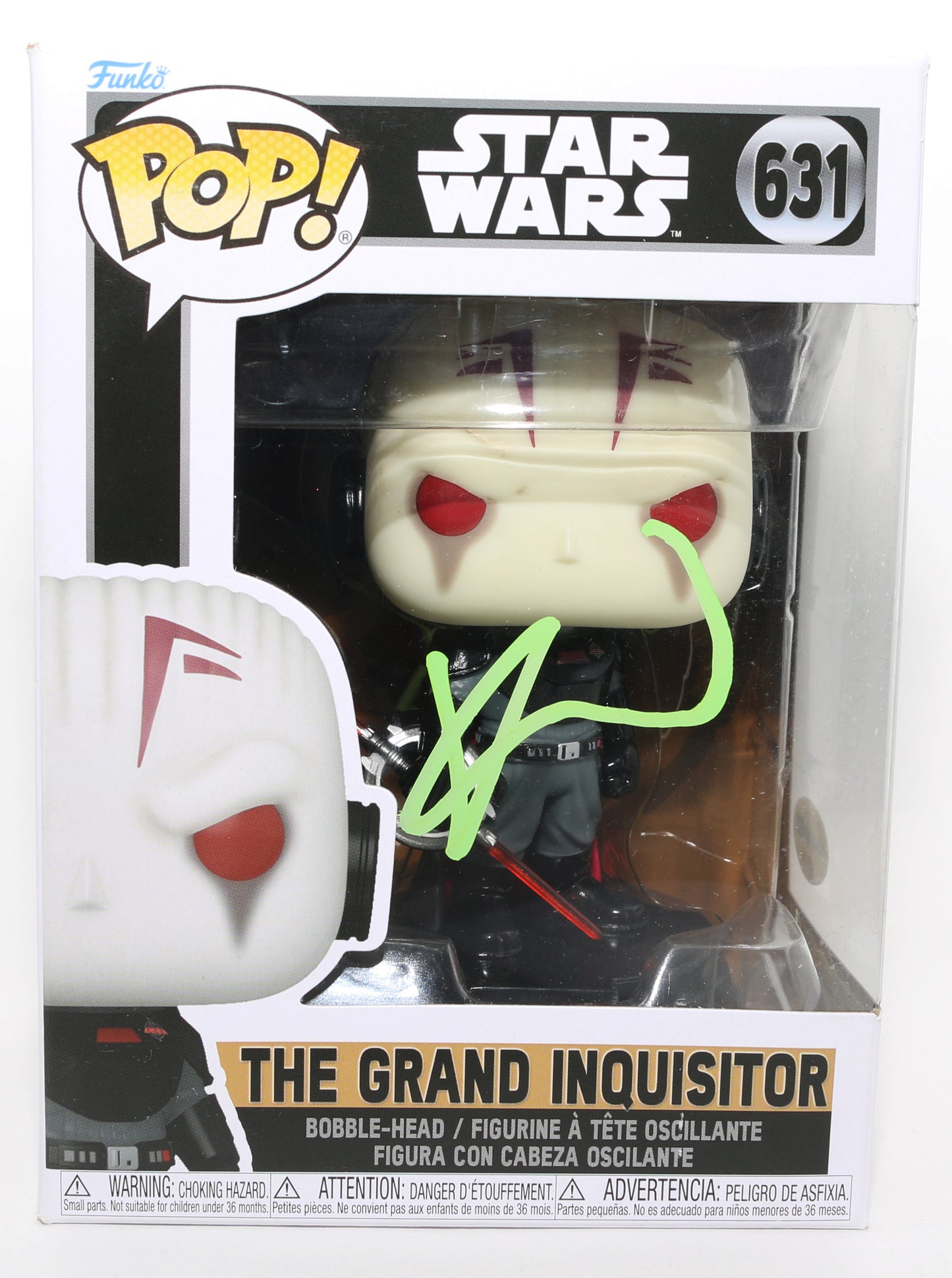
                  
                    Rupert Friend as The Grand Inquisitor in Star Wars: Obi-Wan Kenobi (ACOA) Signed Funko POP! #631
                  
                