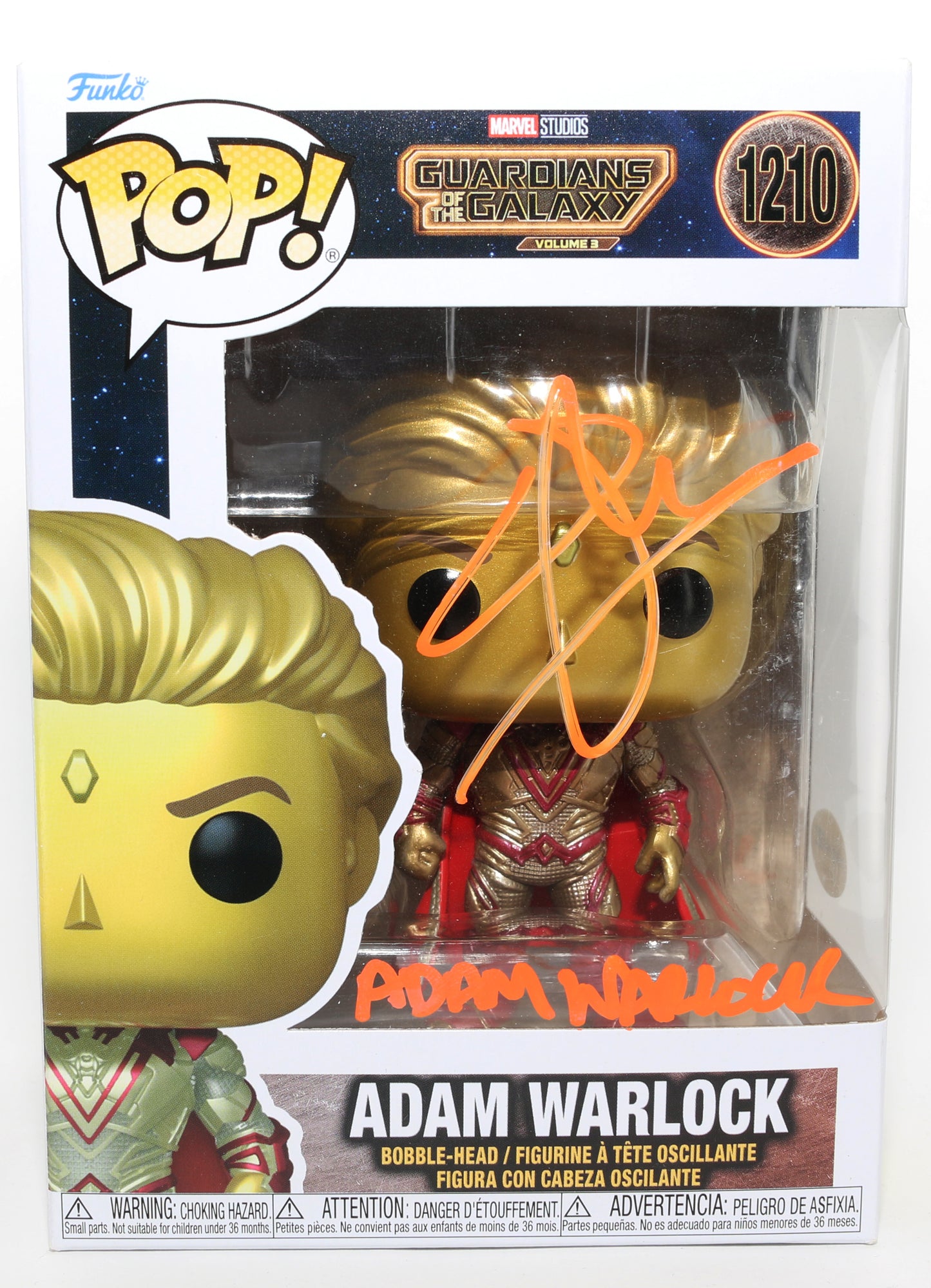 
                  
                    Will Poulter as Adam Warlock in Guardians of the Galaxy Vol. 3 (ACOA) Signed Funko POP! #1210 with Character Name
                  
                