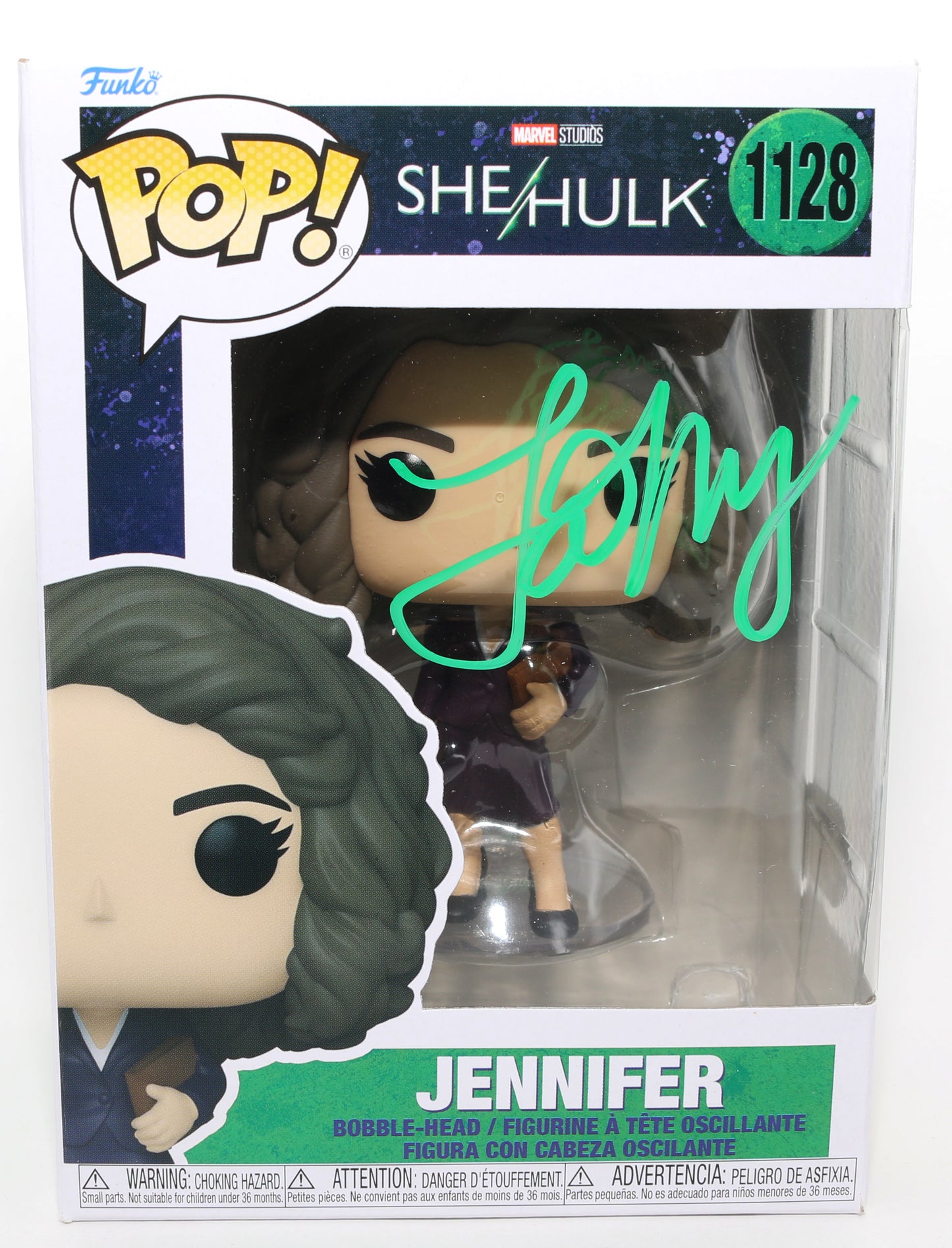 
                  
                    Tatiana Maslany as Jennifer Walters in She-Hulk (SWAU) Signed Funko POP! #1128
                  
                