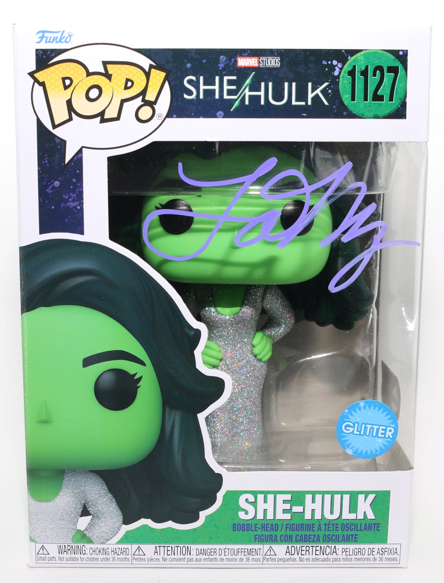 
                  
                    Tatiana Maslany as She-Hulk in She-Hulk Glitter Edition (SWAU) Signed Funko POP! #1127
                  
                