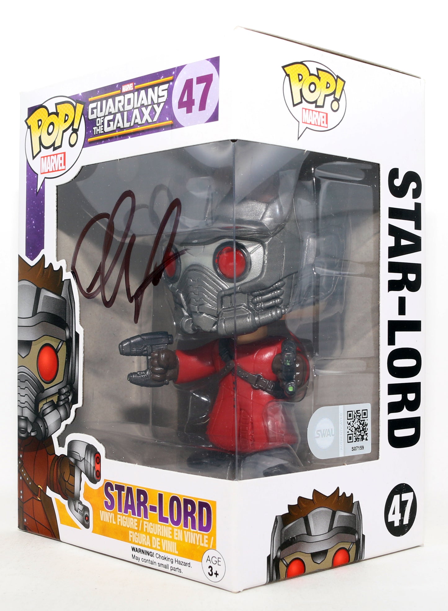 
                  
                    Chris Pratt as Peter Quill / Star-Lord in Guardians of the Galaxy (SWAU) Signed Funko POP! #47
                  
                