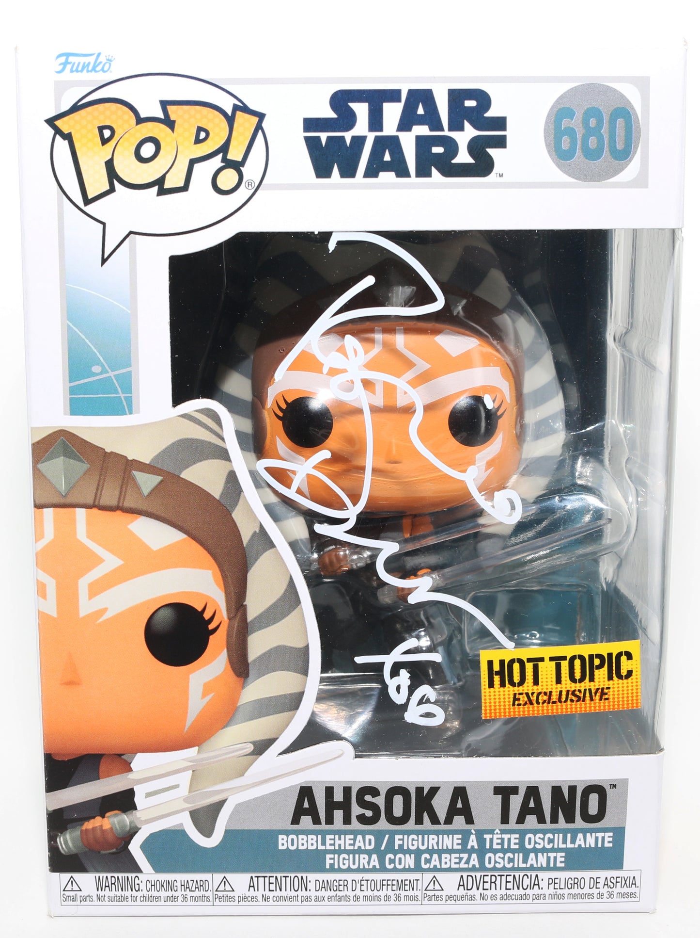 
                  
                    Rosario Dawson as Ahsoka Tano in Star Wars: Ahsoka Hot Topic Exclusive (SWAU) Signed Funko POP! #680
                  
                