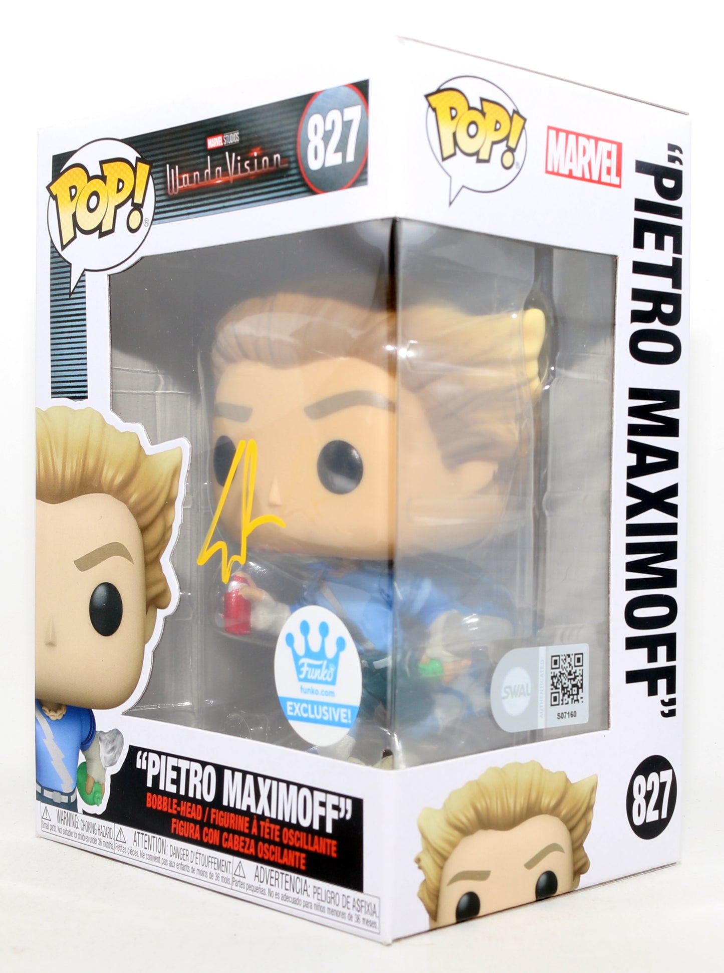 
                  
                    Evan Peters as Pietro Maximoff in WandaVision Funko Store Exclusive (SWAU) Signed Funko POP! #827
                  
                