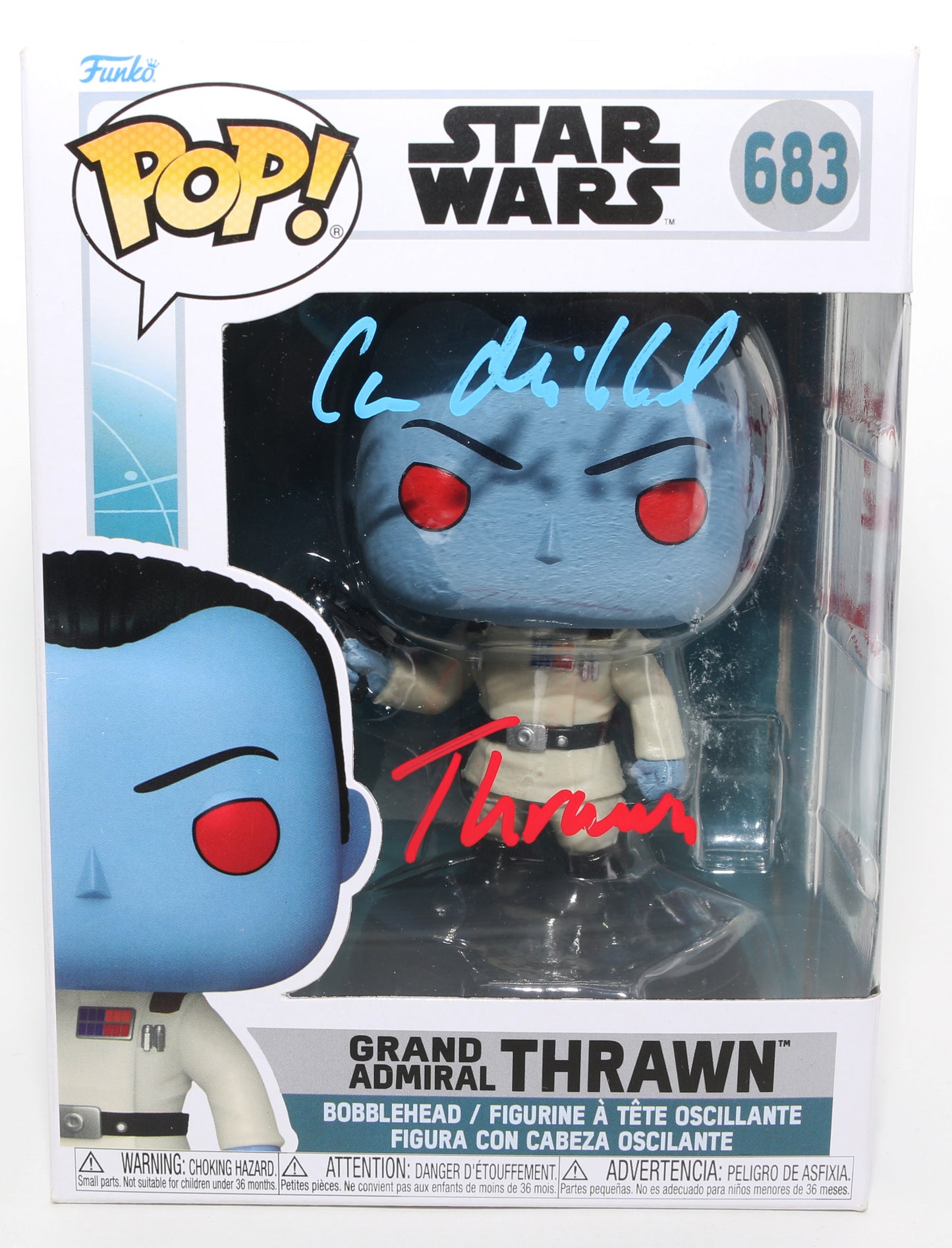 
                  
                    Lars Mikkelsen as Grand Admiral Thrawn in Star Wars: Ahsoka (JSA) Signed Funko POP! #683 with Character Name & Quote
                  
                