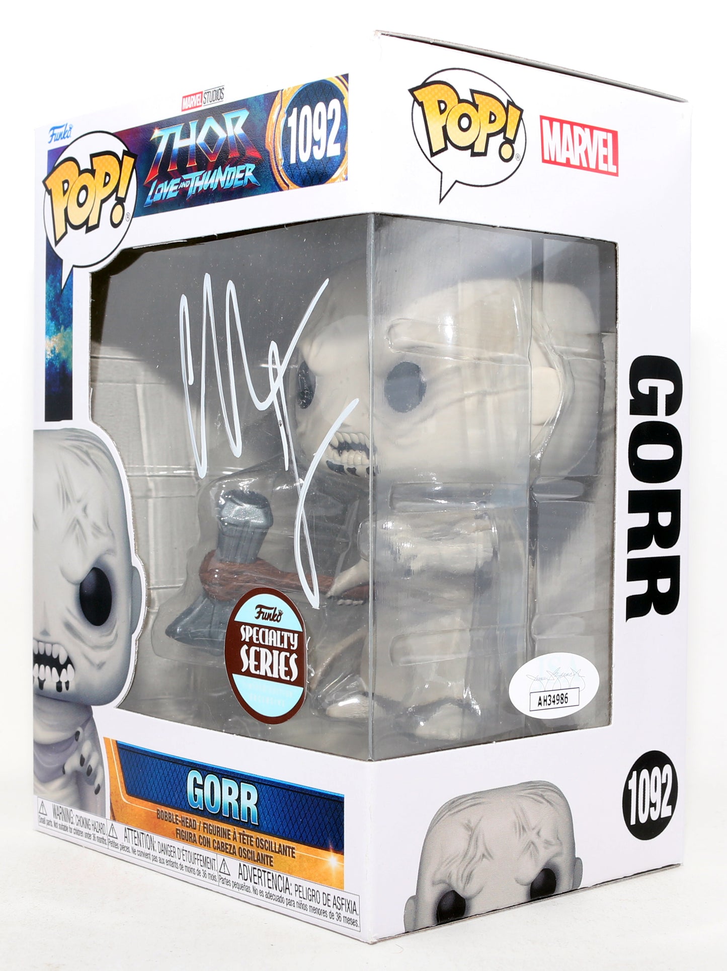 
                  
                    Christian Bale as Gorr the God Butcher in Thor: Love & Thunder Specialty Series (JSA) Signed Funko POP! #1092
                  
                