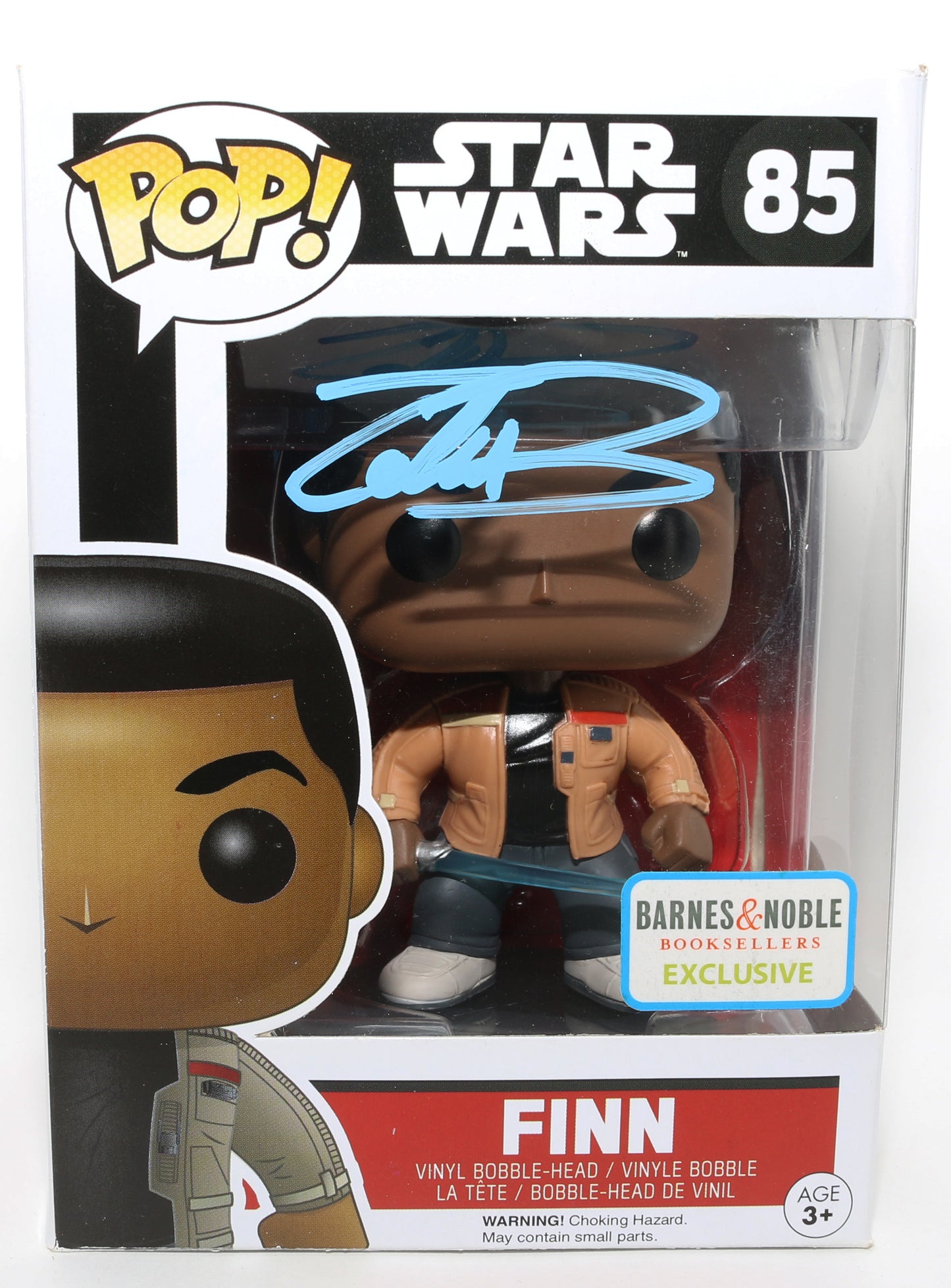 
                  
                    John Boyega as Finn in Star Wars: The Force Awakens Barnes & Noble Exclusive (JSA) Signed Funko POP! #85
                  
                