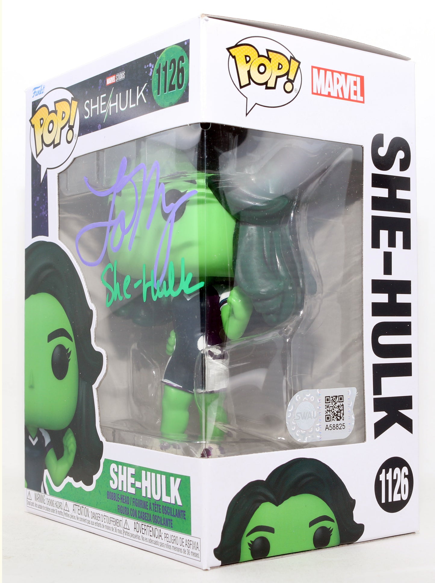 
                  
                    Tatiana Maslany as She-Hulk in She-Hulk: Attorney at Law (SWAU) Signed Funko POP! #1126 with Character Name
                  
                