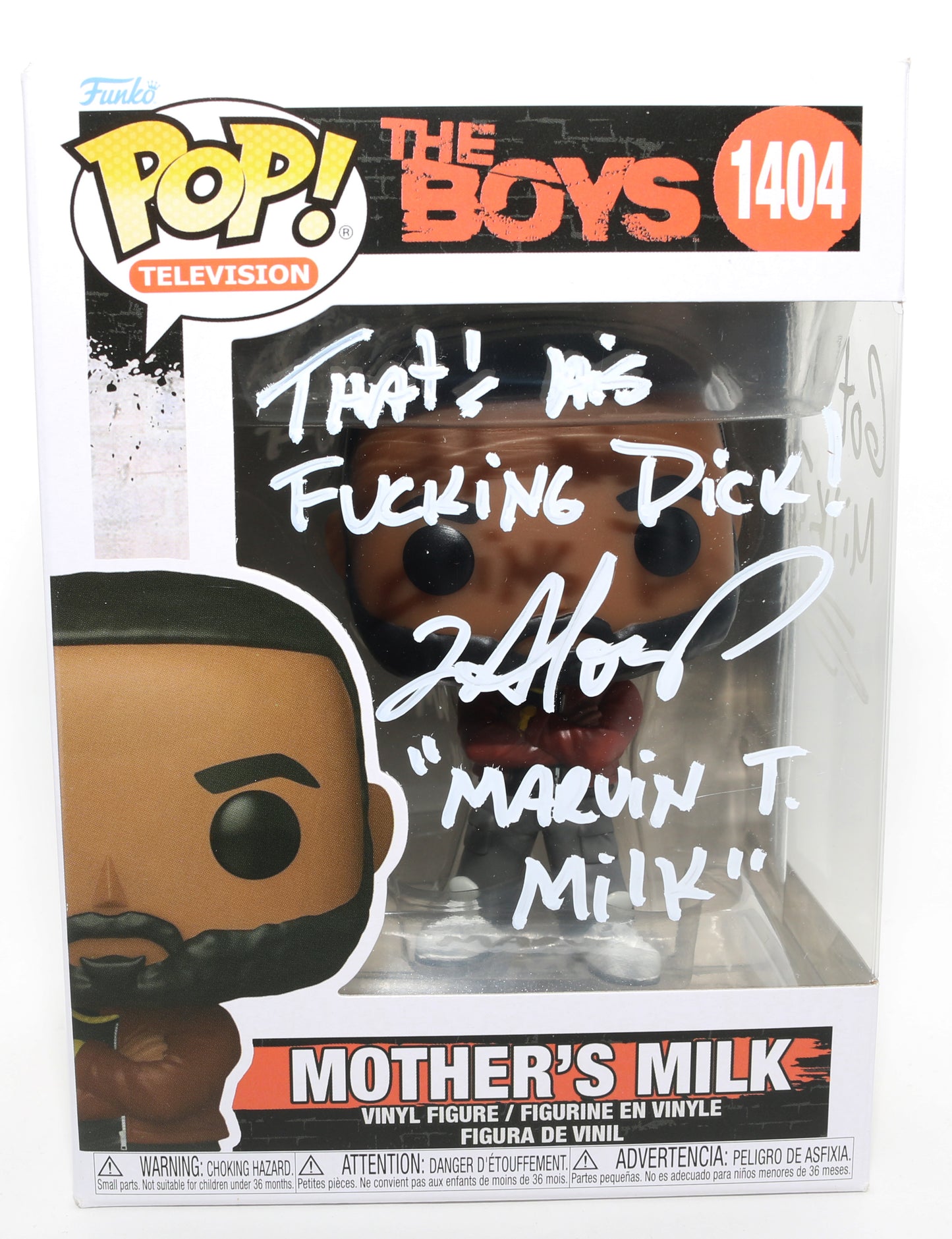 
                  
                    Laz Alonso as Mother's Milk in The Boys Signed Funko POP! #1404 with Character Name & Quote
                  
                